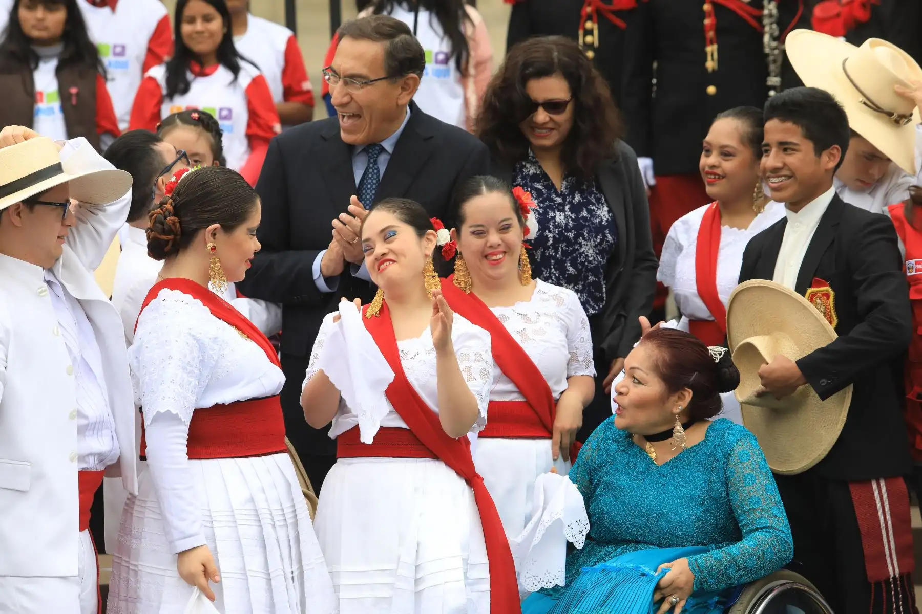 Presidente de la República, Martín Vizcarra y primera dama lideran actividades por el Día Nacional de las Personas con Habilidades Diferentes en Palacio de Gobierno. Foto: ANDINA/Juan Carlos Guzmán Negrini/Prensa Presidencia