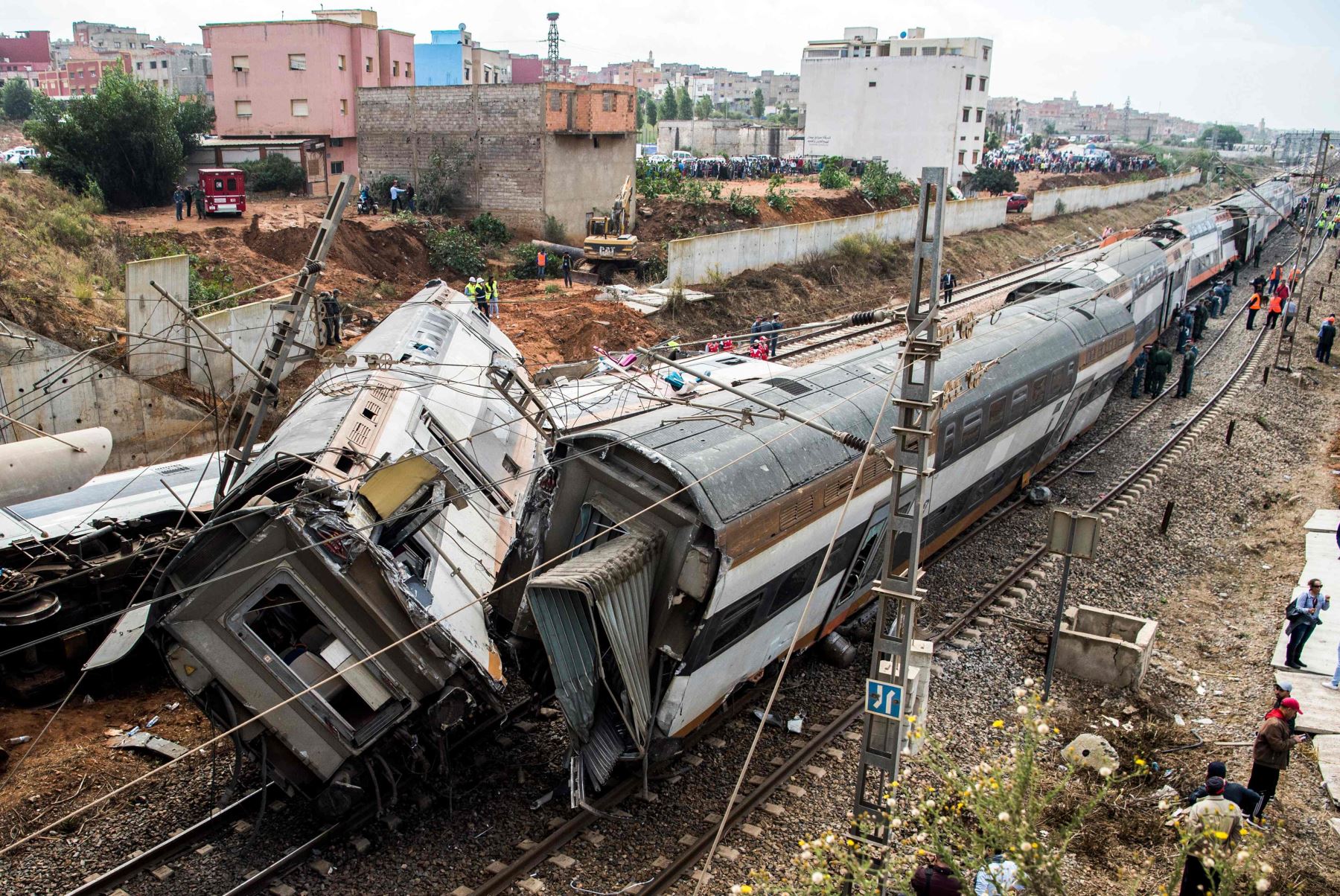Accidente ferroviario en Marruecos. Foto: AFP.