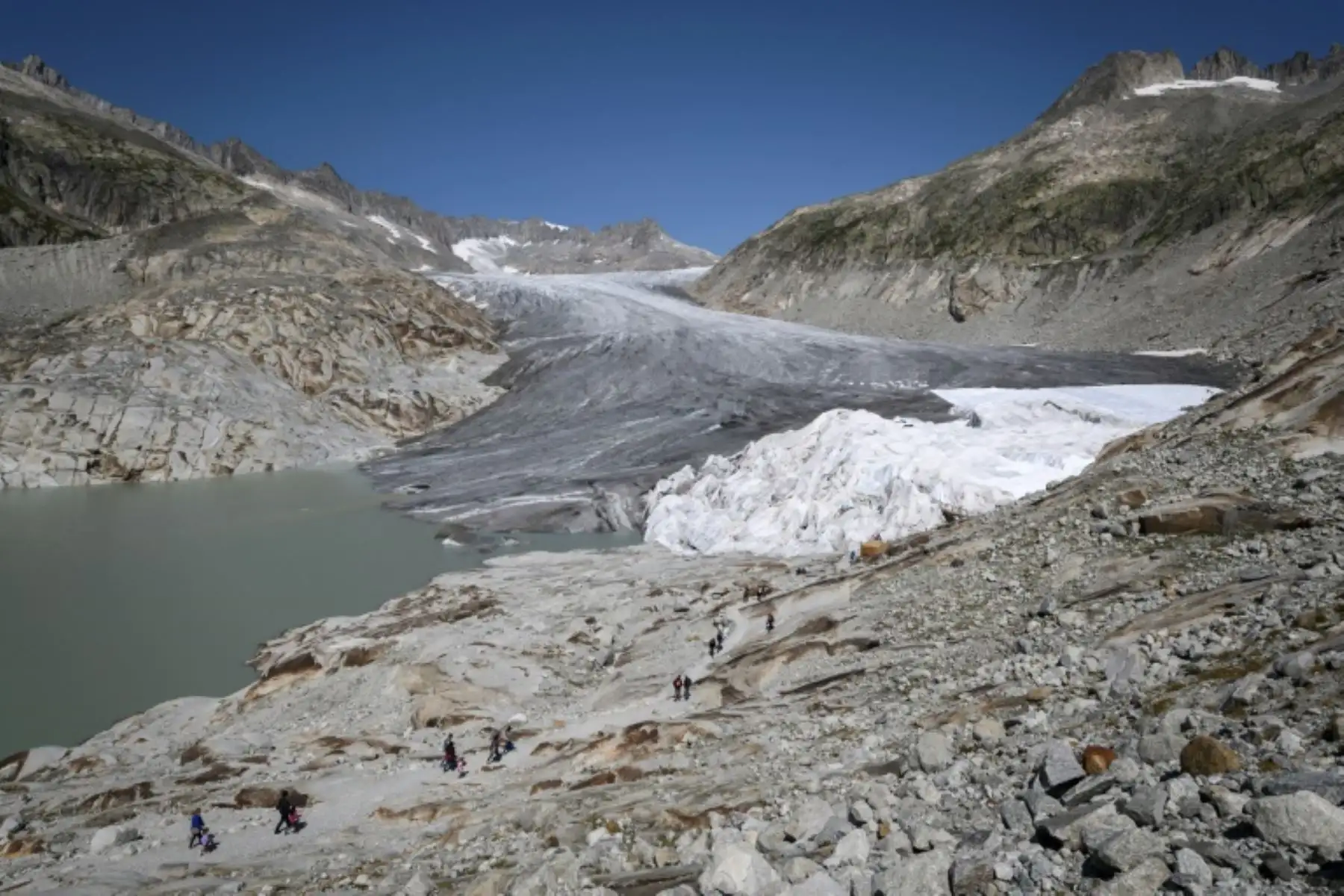 Glaciar del Ródano, en Suiza, el 28 de agosto de 2018. Foto: AFP