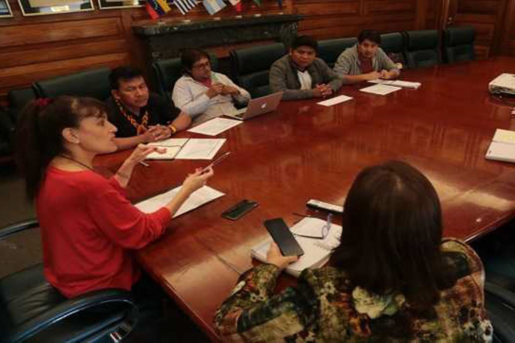La Ministra de Salud, Silvia Pessah, se reunió con los “apus” o representantes de dichas comunidades indígenas en la sede del Ministerio de Salud.
