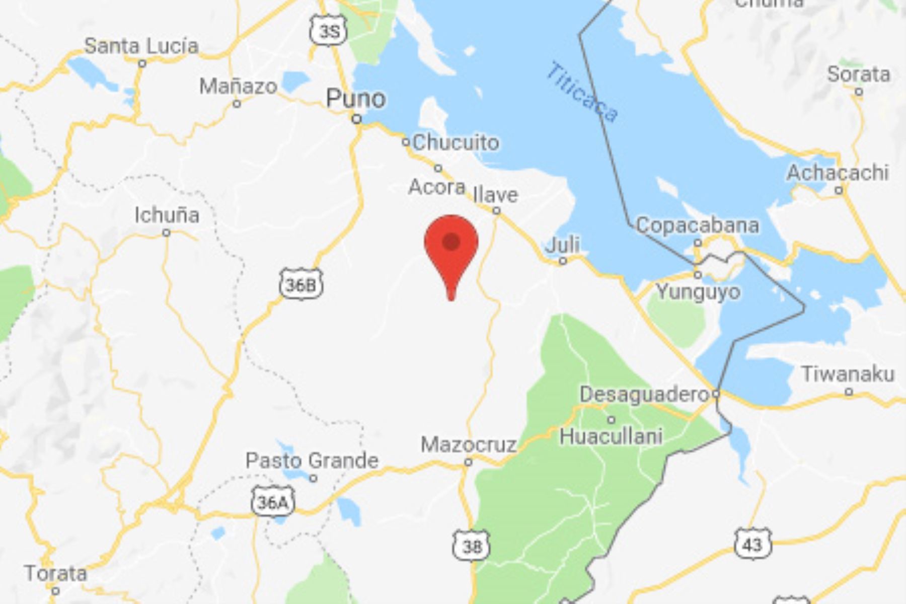 Un sismo de magnitud 4 se registró esta tarde en la ciudad de Juli, capital de la provincia de Chucuito, región Puno.