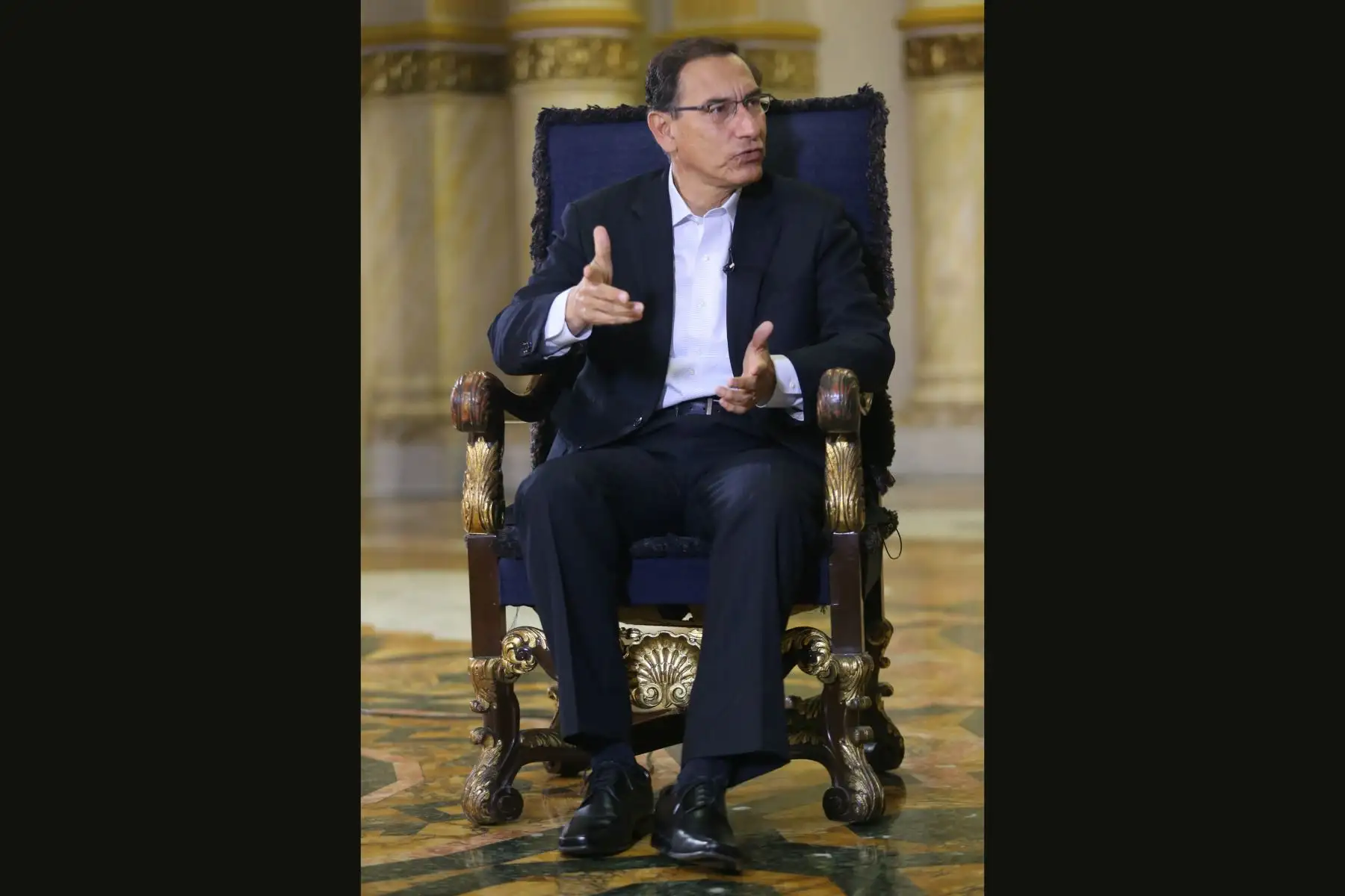 Presidente de la República, Martín Vizcarra, da detalles sobre la captura del ex juez, César Hinostroza en Palacio de Gobierno. Foto: ANDINA/Juan Carlos Guzmán Negrini/Prensa Presidencia