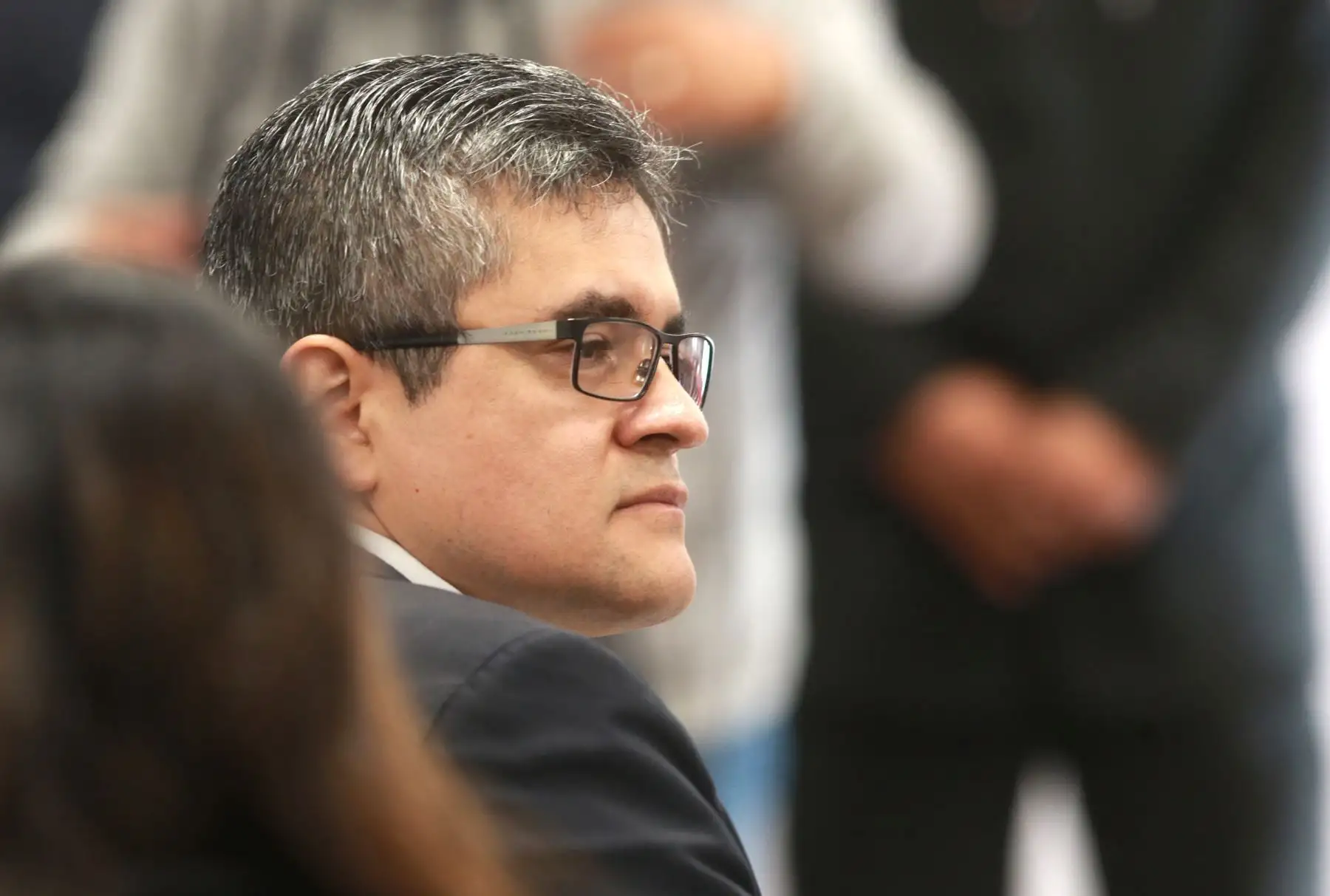 Fiscal de Lavado de Activos, José Domingo Pérez,durante la  audiencia de prisión preventiva para Keiko Fujimori y otros 11 investigados. Foto: ANDINA/Norman Córdova