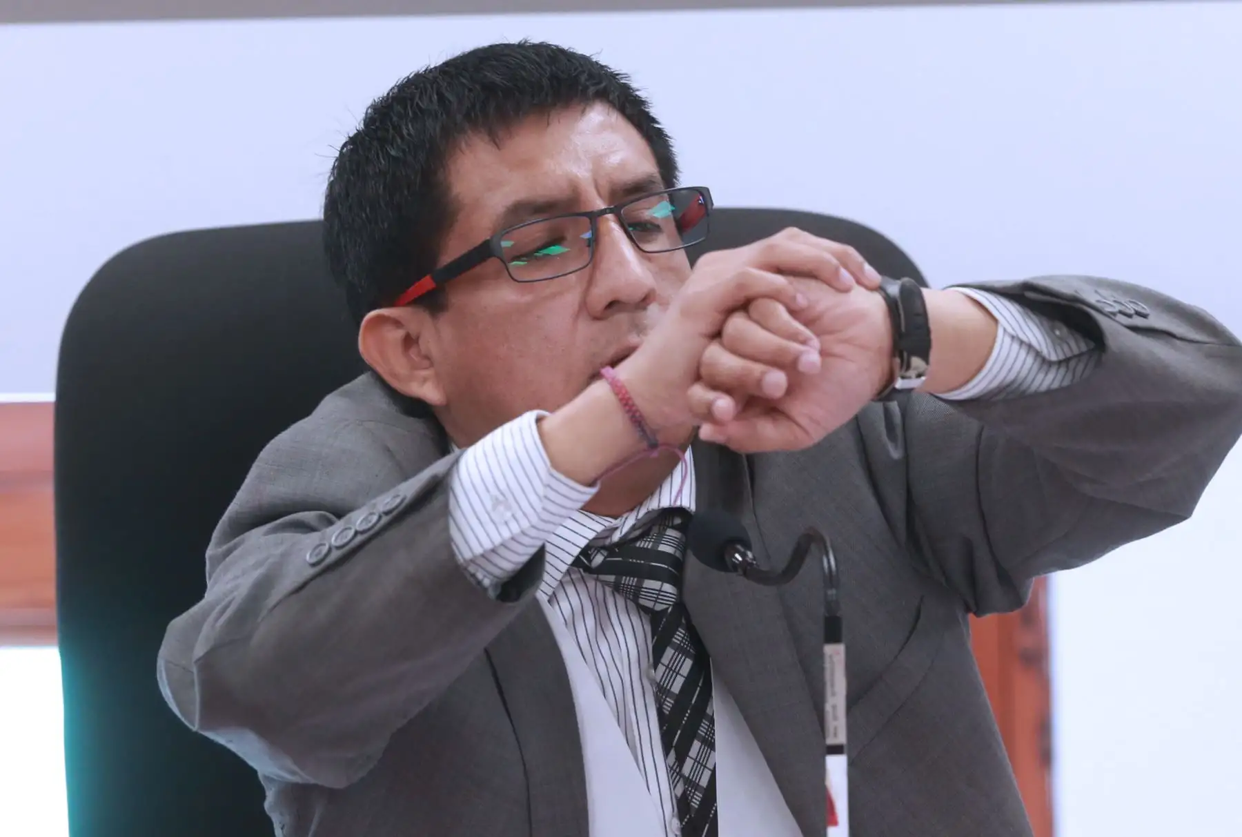 El Juez Richard Concepción Carhuancho rechazó la recusación presentada por la defensa legal de Keiko Fujimori y anunció que continuará la audiencia donde se analiza el pedido de prisión preventiva. Foto: ANDINA/Norman Córdova