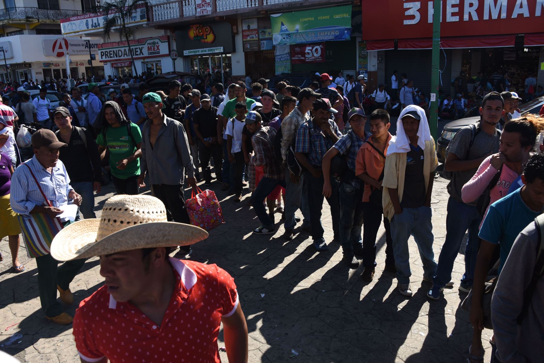 Migrantes hondureños en Tapachula, México Foto: AFP