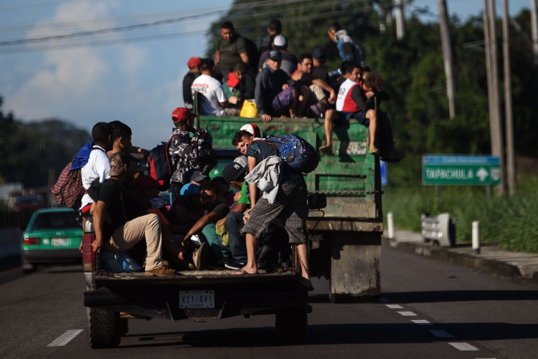 Migrantes hondureños en Tapachula, México Foto: AFP