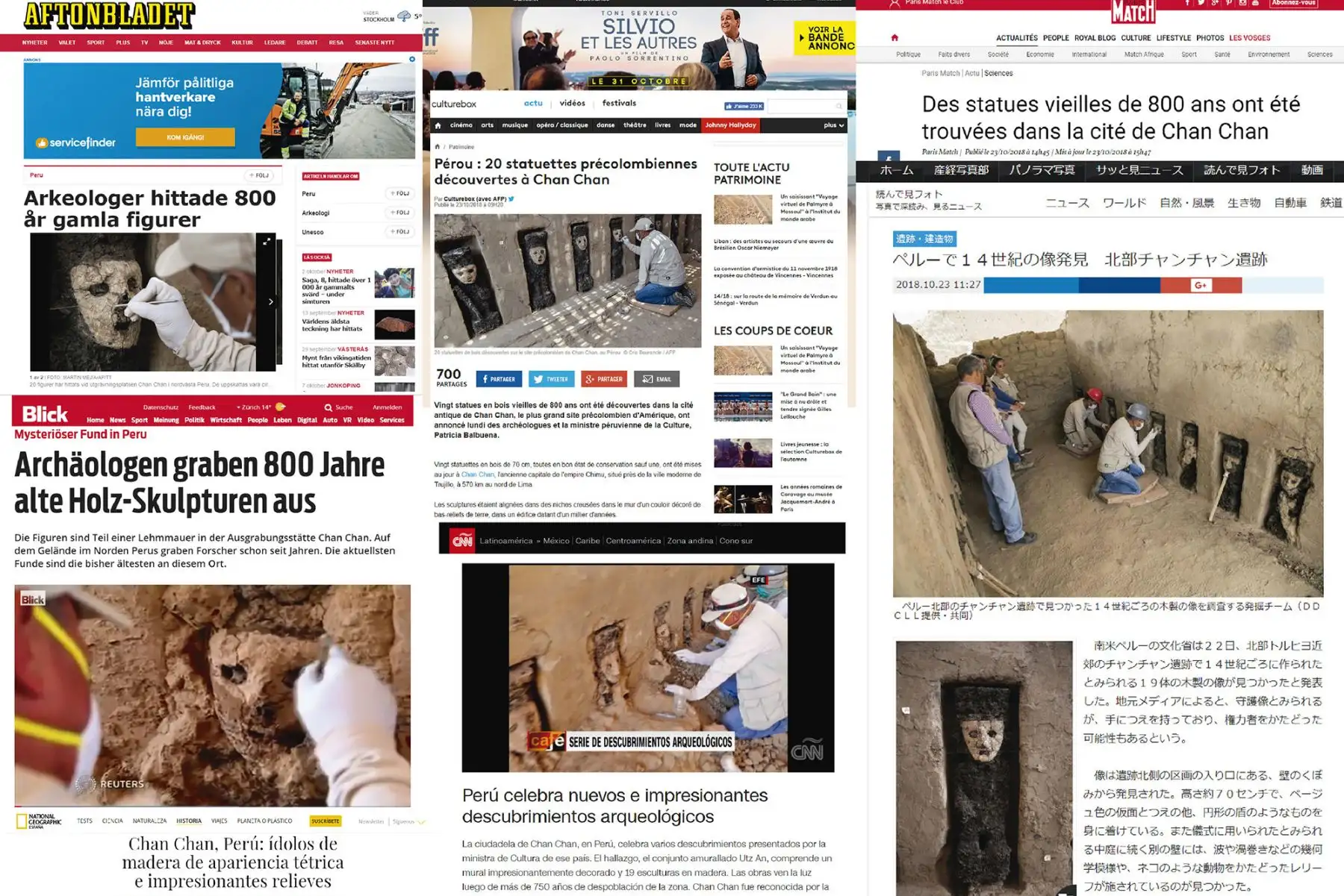 Importanes medios de comunicación del mundo destacan hallazgos en Chan Chan. Foto: ANDINA.