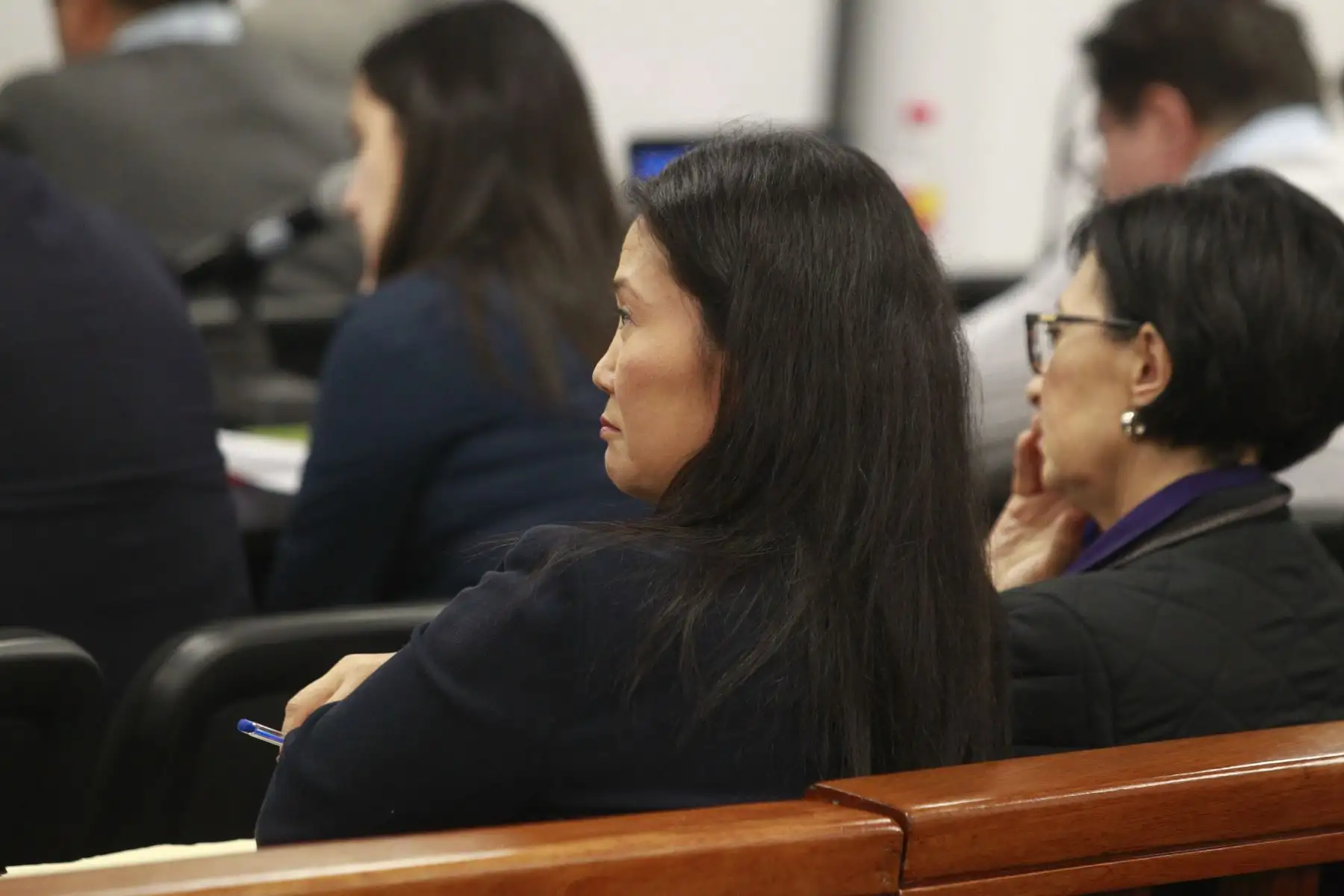 Keiko Fujimori escucha los argumentos del Fiscal Domingo Pérez en la Sala Penal Nacional.  .Foto:ANDINA/Eddy Ramos.