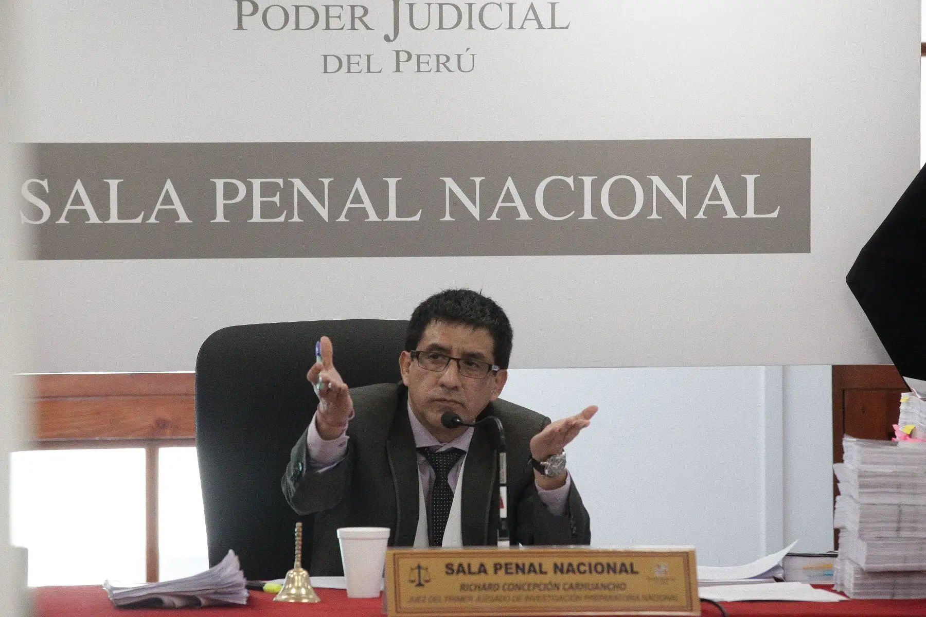 Juez Concepción Carhuancho durante la audiencia de pedido de prisión preventiva contra Keiko Fujimori .Foto:ANDINA/Héctor Vinces.