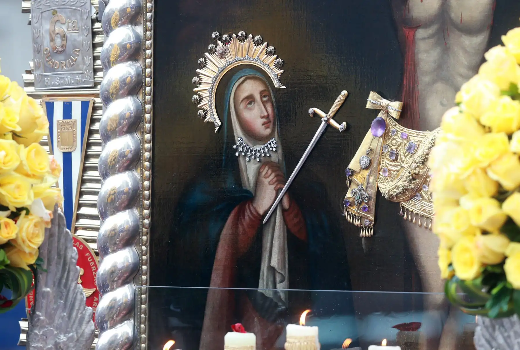 Detalles  de la sagrada anda del señor de los Milagros .Foto: ANDINA/Norman Córdova
