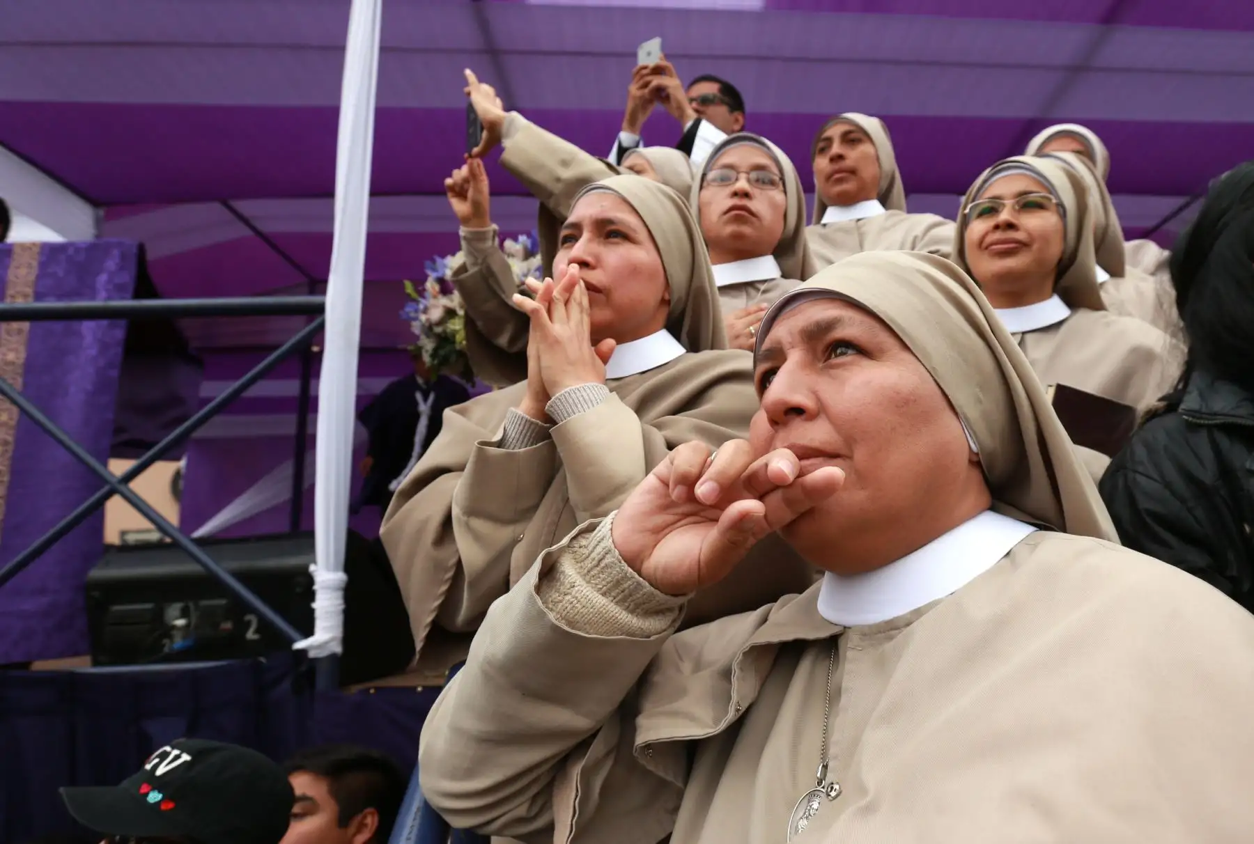 Detalles  de la sagrada anda del señor de los Milagros .Foto: ANDINA/Norman Córdova