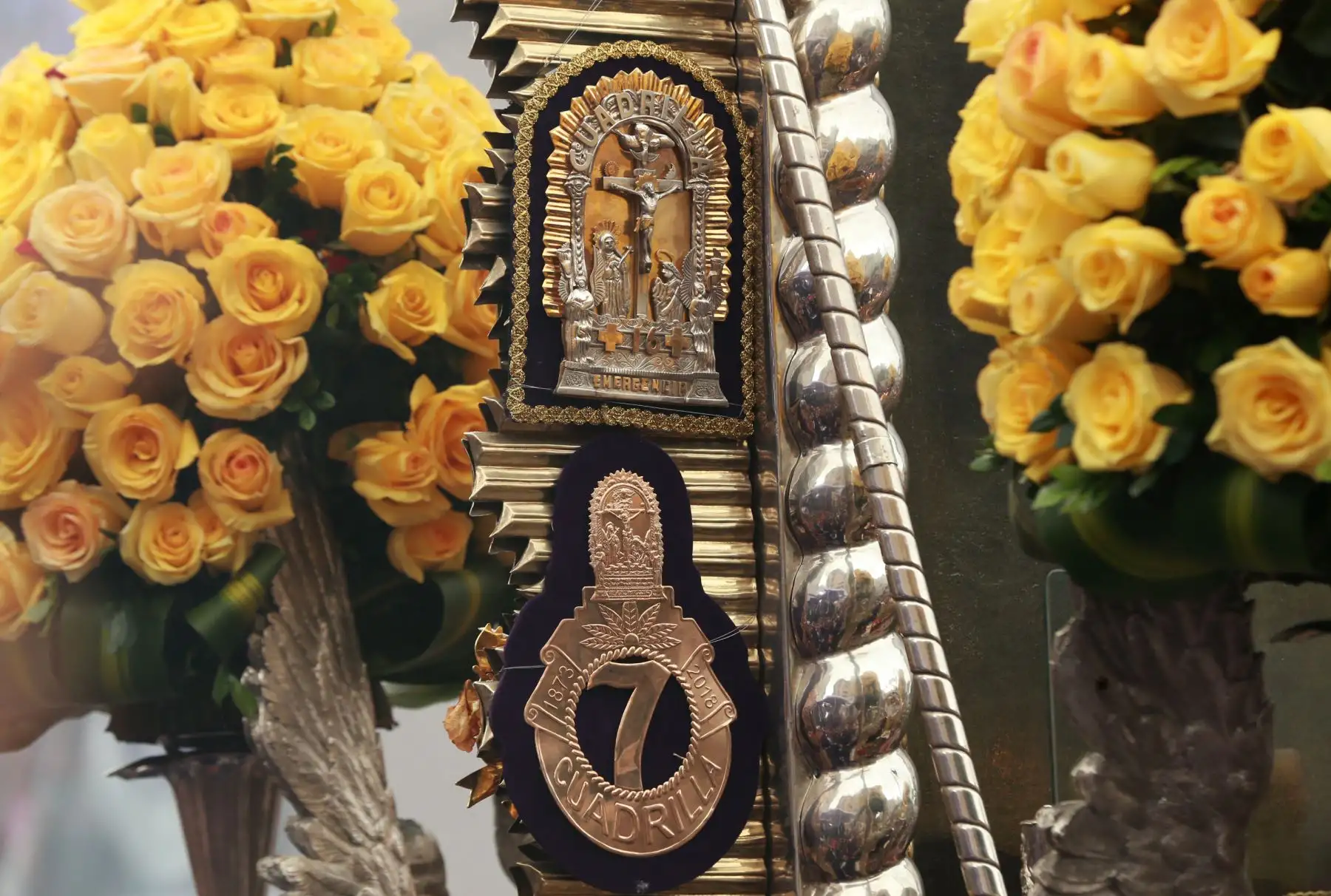 Detalles  de la sagrada anda del señor de los Milagros .Foto: ANDINA/Norman Córdova