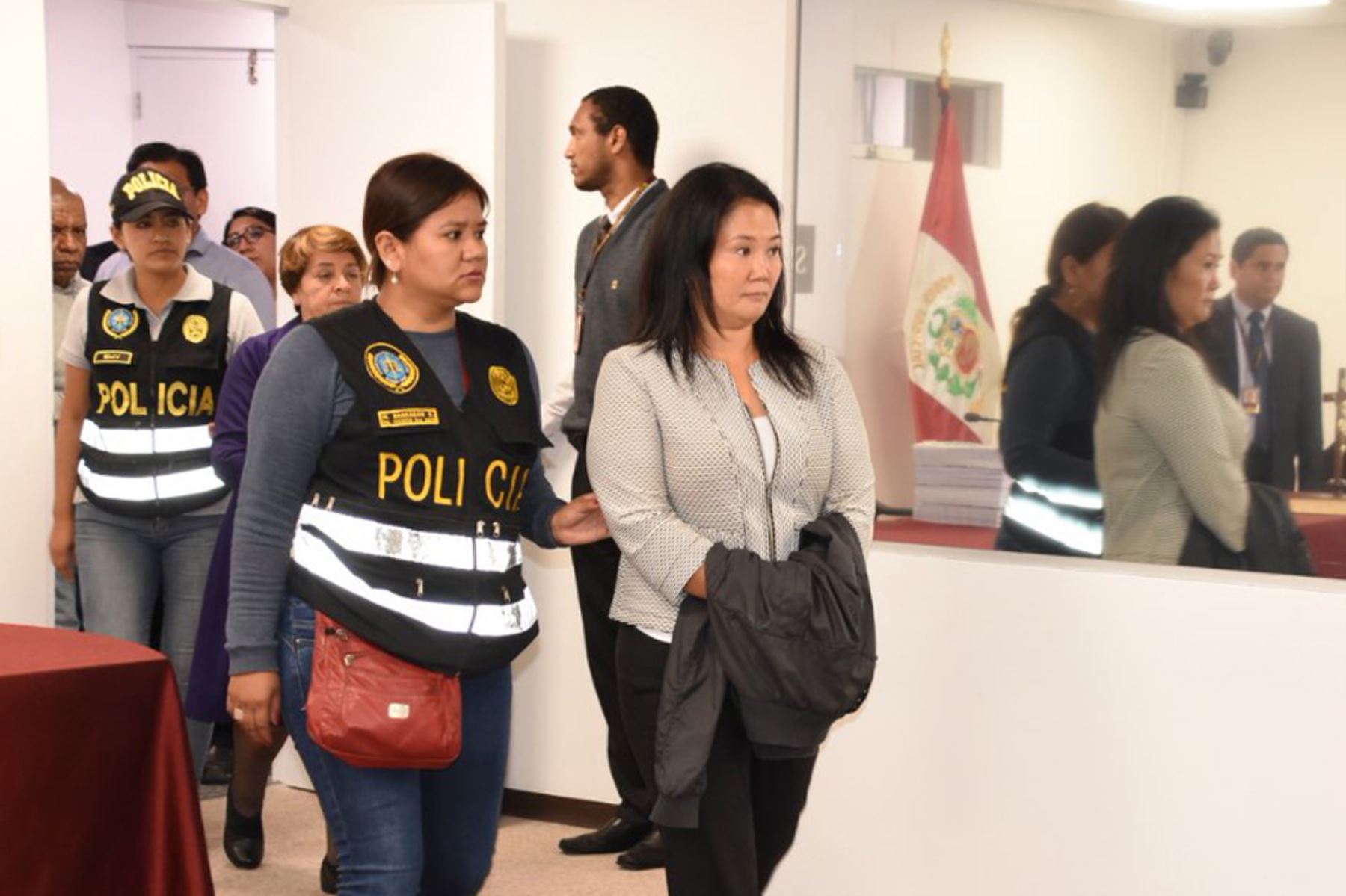 Lima - 10 octubre 2018 / Llegada de Keiko Fujimori a la Sala Penal Nacional para la diligencia de control de identidad por detención preliminar. Foto: ANDINA / Poder Judicial