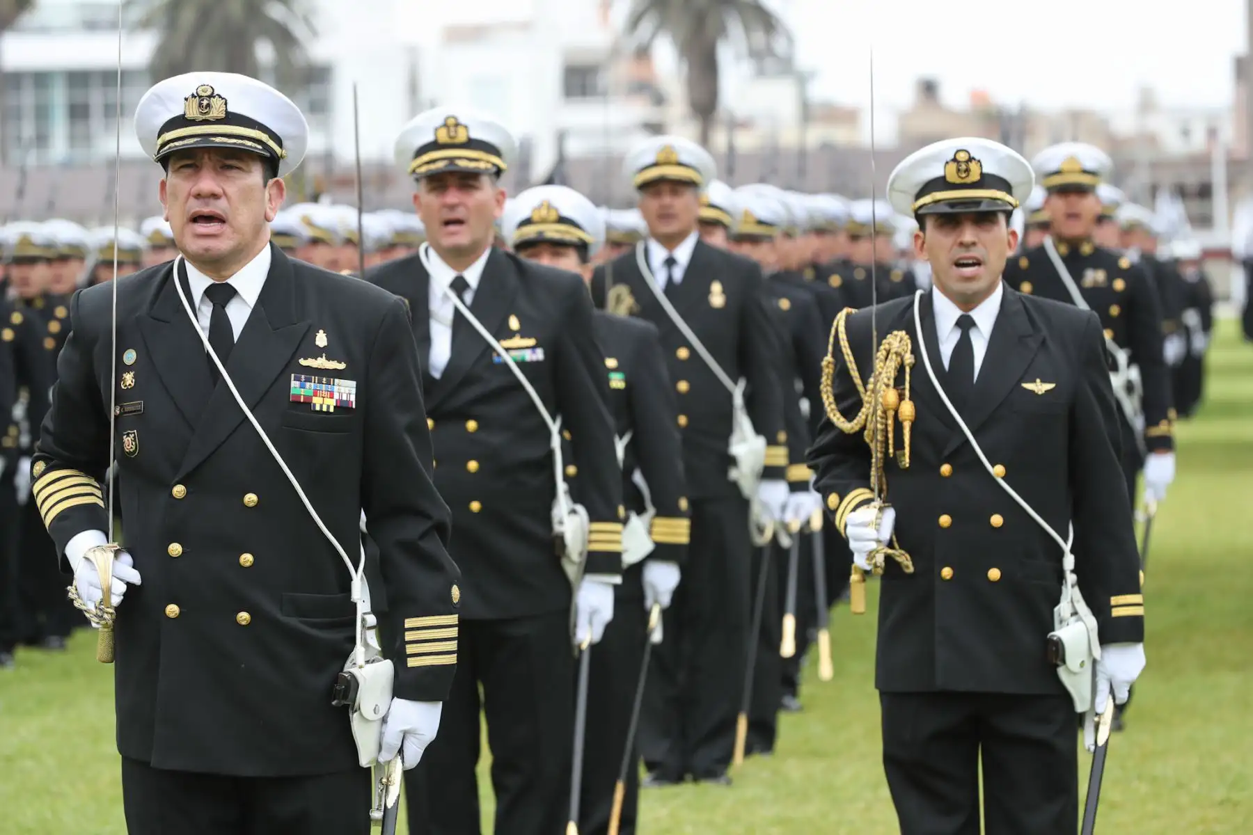 Ministro de Defensa, José Huerta, encabezó ceremonia de Asunción del Mando del Comando General de la Marina por el Vicealmirante Fernando Cerdán Ruiz, en reemplazo del Almirante Gonzalo Ríos Polastri. Foto: ANDINA/Mindef