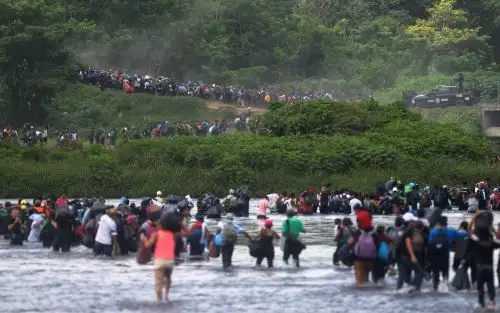 Caravana de migrantes Foto: AFP