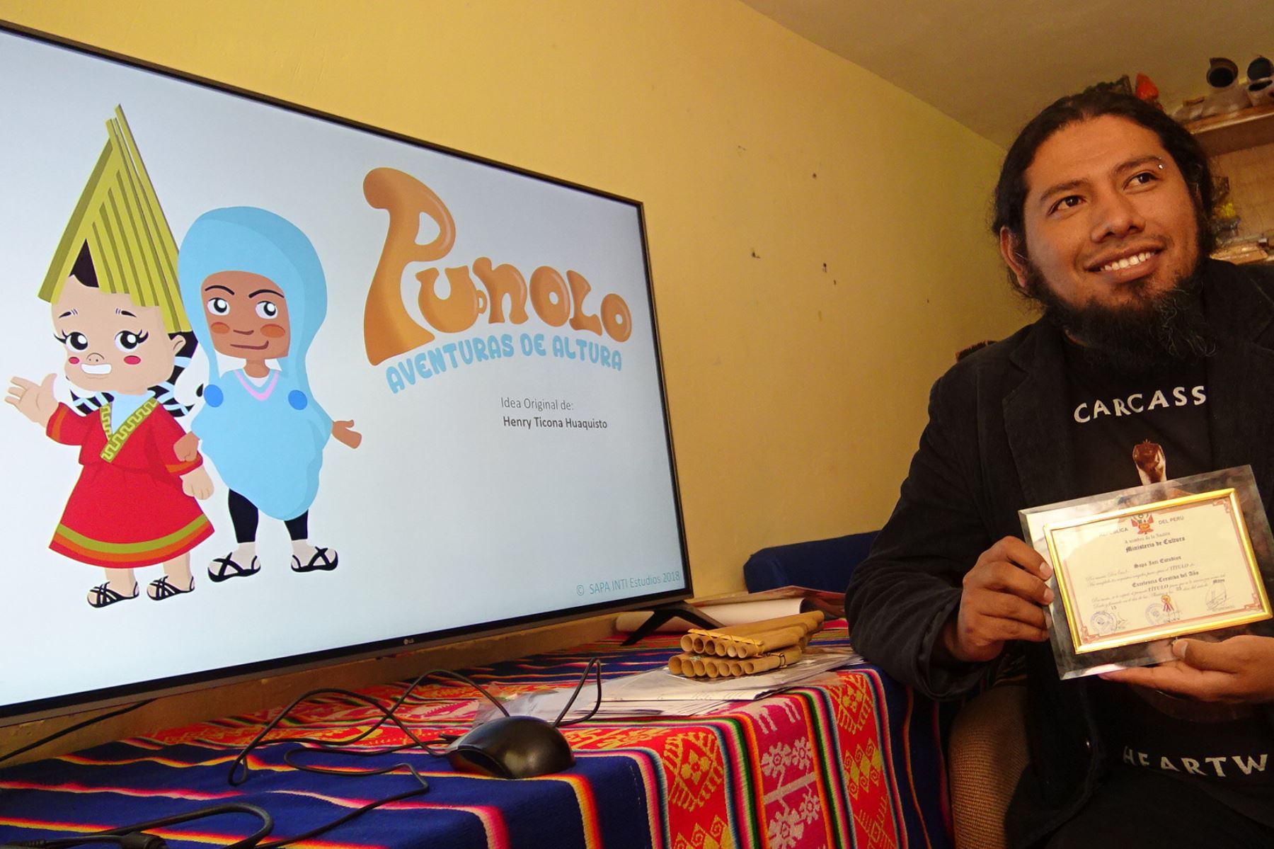 Realizador puneño Henry Ticona elabora cómic sobre la leyenda de Manco Cápac y Mama Ocllo. ANDINA
