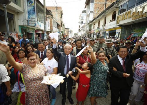 El jefe del Gabinete Ministerial, César Villanueva, encabezó en la ciudad de Moyobamba el lanzamiento de la Agenda Bicentenario. ANDINA/Difusión