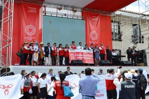El viceministro de Políticas y Evaluación Social del Midis, Walter Curioso, presidió en Cajamarca los actos con motivo del lanzamiento de la Agenda Bicentenario.