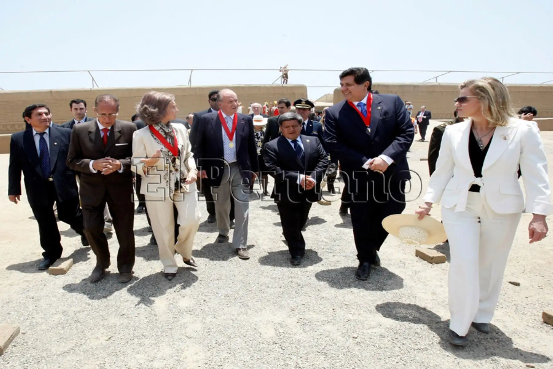 Visitan la ciudad de Trujillo, los reyes de España en compañía del presidente Alan García y esposa (28 octubre 2008). Foto: Diario Oficial EL PERUANO / Juan Carlos Guzmán