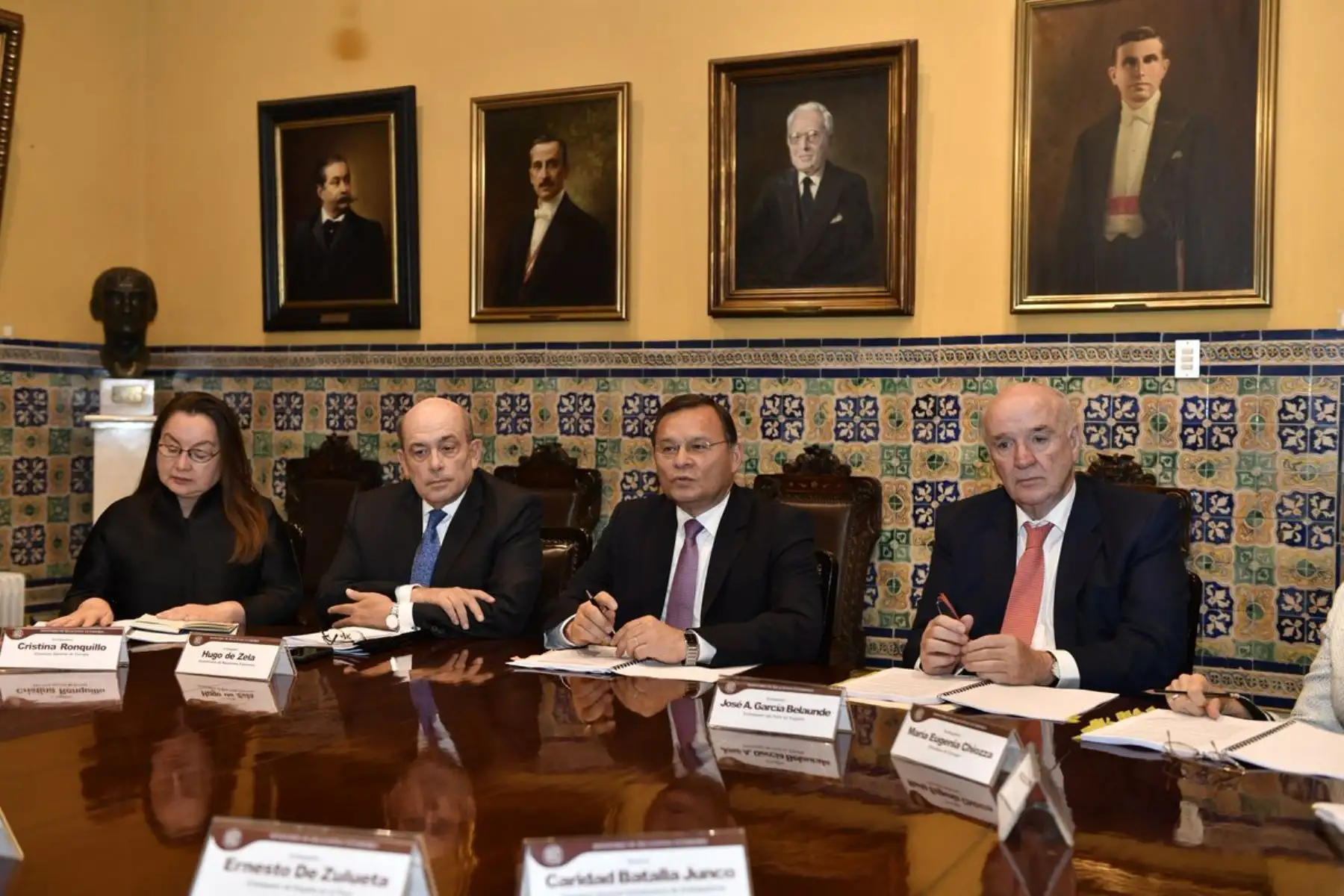 El Canciller Nestor Popolizio se reúne en el Palacio de Torre Tagle con el Ministro de Asuntos Exteriores, Unión Europea y Cooperación de España, Josep Borrell. Foto: ANDINA/Cancillería