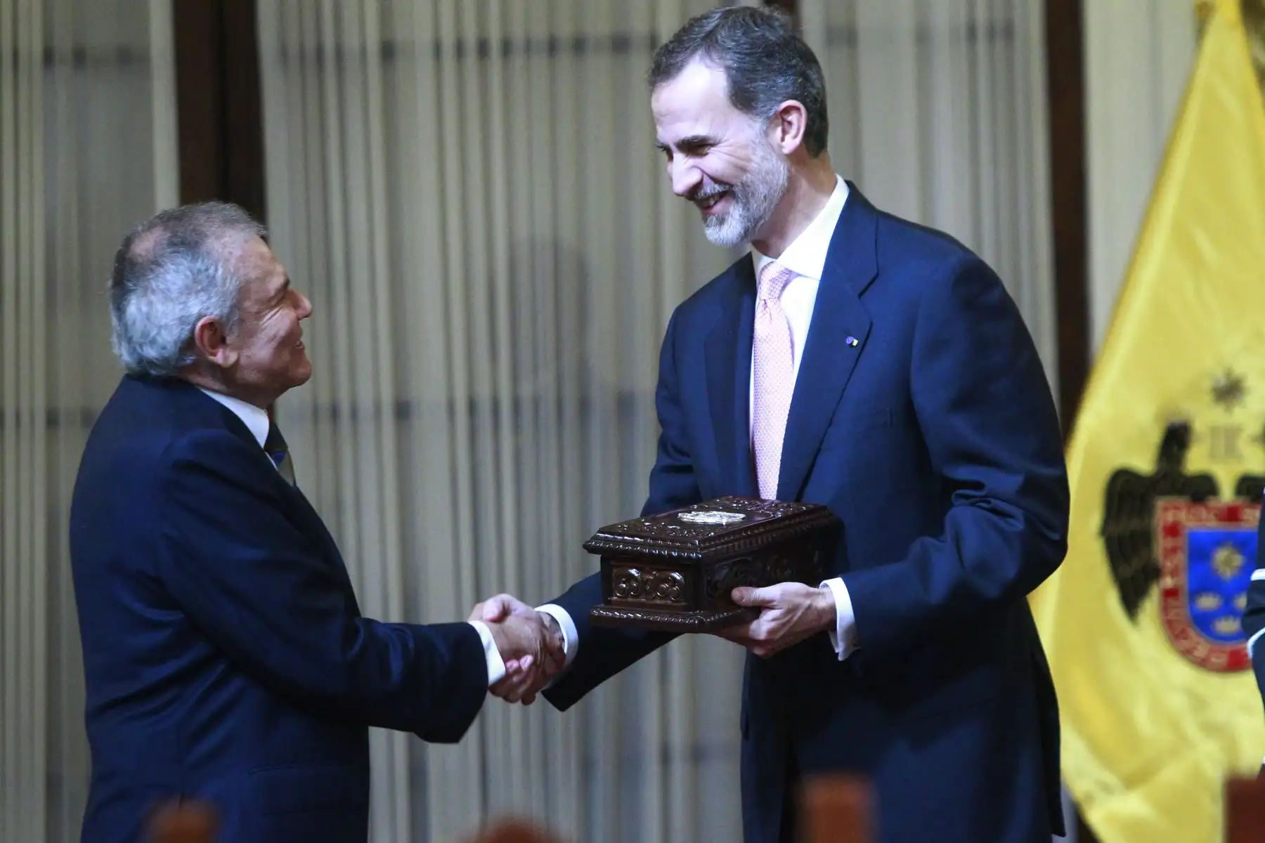 Alcalde de la  Municipalidad de Lima, Luis Castañeda rinde honor a sus majestades los reyes de España, Don Felipe VI y doña Letizia a quienes, el alcalde de Lima Luis Castañeda Lossio, les entregará la Llave de la Ciudad y los declarará Huéspedes Ilustres. Foto
: ANDINA/Eddy Ramos