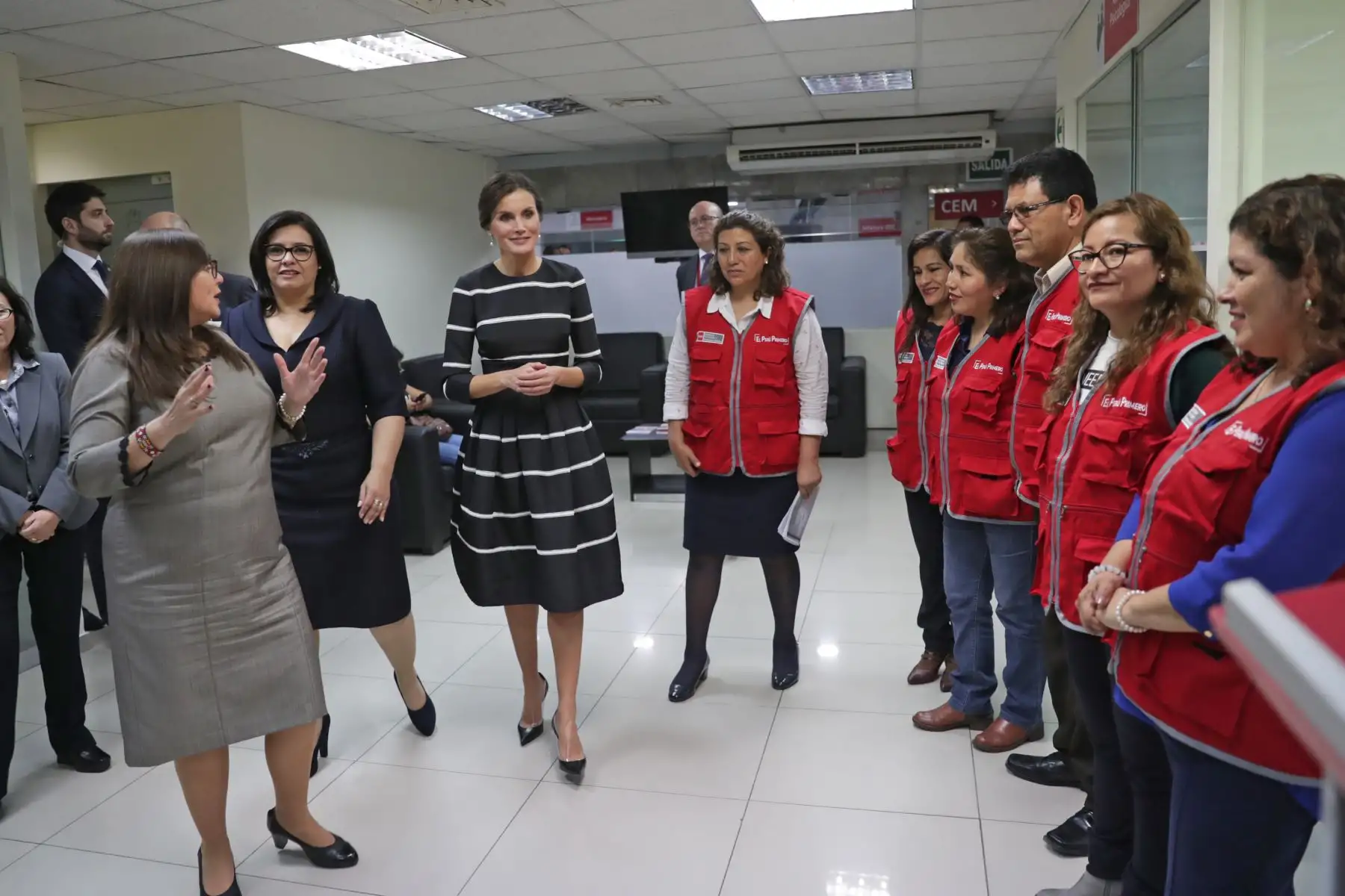 Primera dama y reina Letizia visitaron el Centro Emergencia Mujer, ubicado en el Ministerio de la Mujer y Poblaciones Vulnerables. Foto: ANDINA/Prensa Presidencia