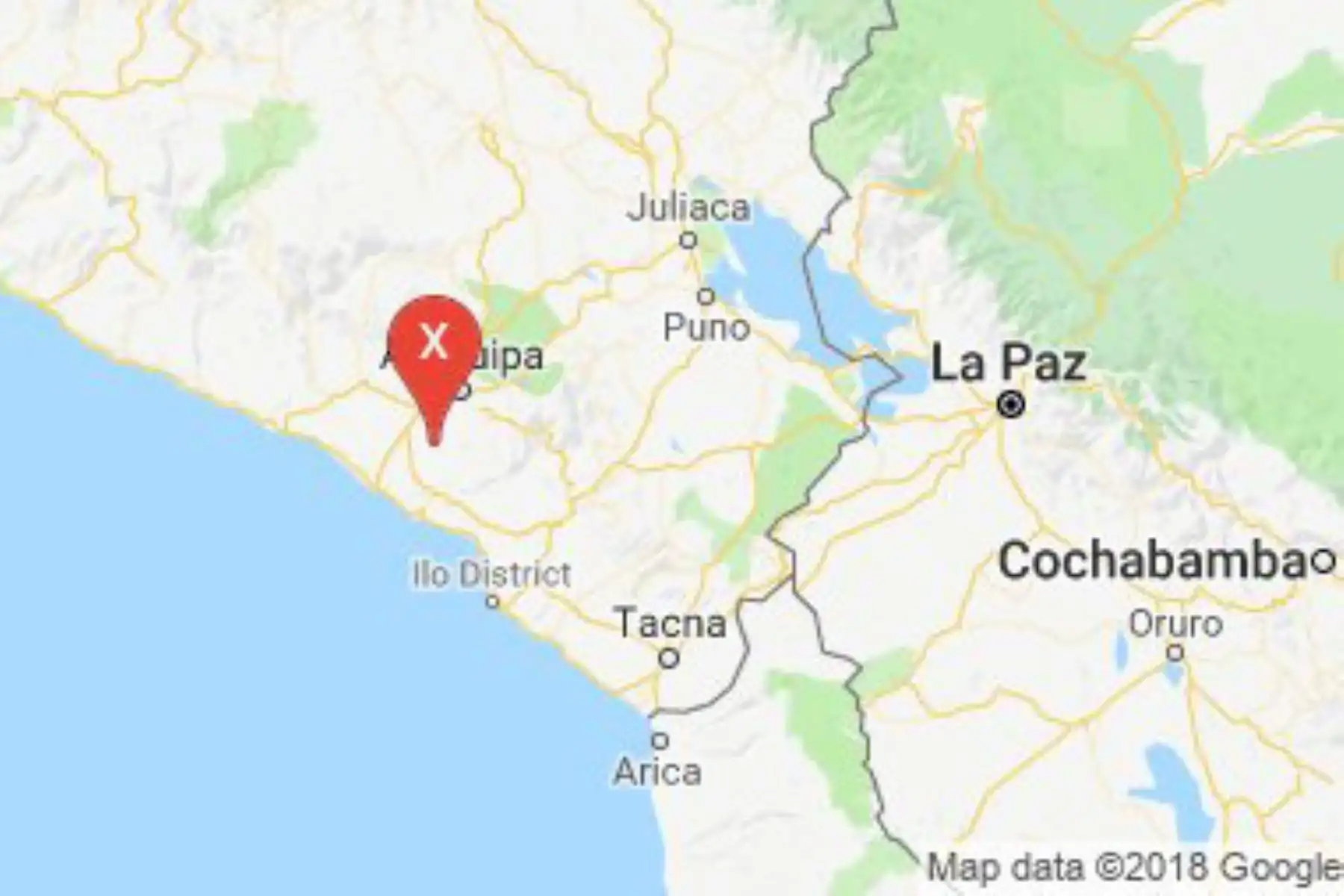 El IGP reportó un sismo de magnitud 4.1 a 39 kilometros al sureste del distrito de Vítor, en la región Arequipa.
