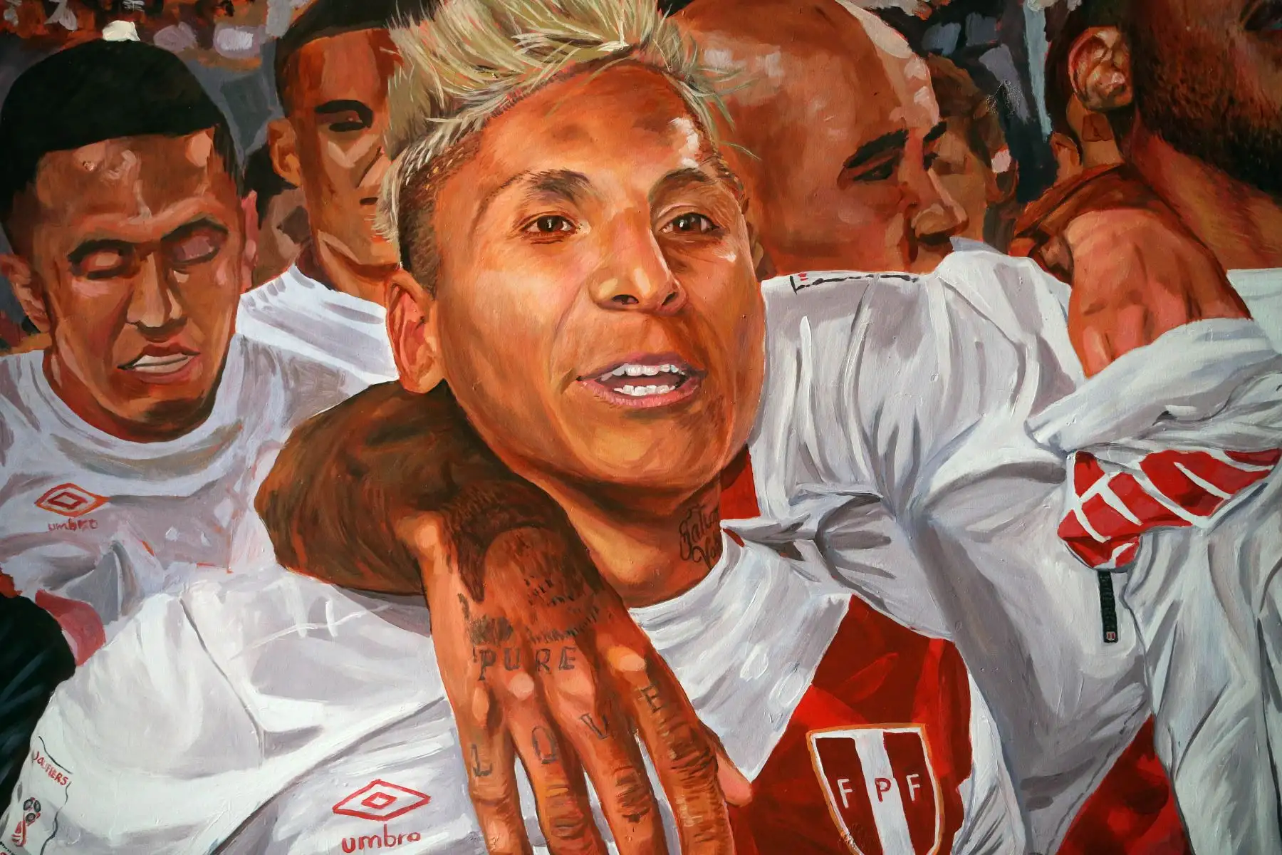 Instituto Peruano de Deporte presenta, mural en homenaje a la clasificación al Mundial fue presentado en el Estadio Nacional. Foto: ANDINA/Vidal Tarqui
