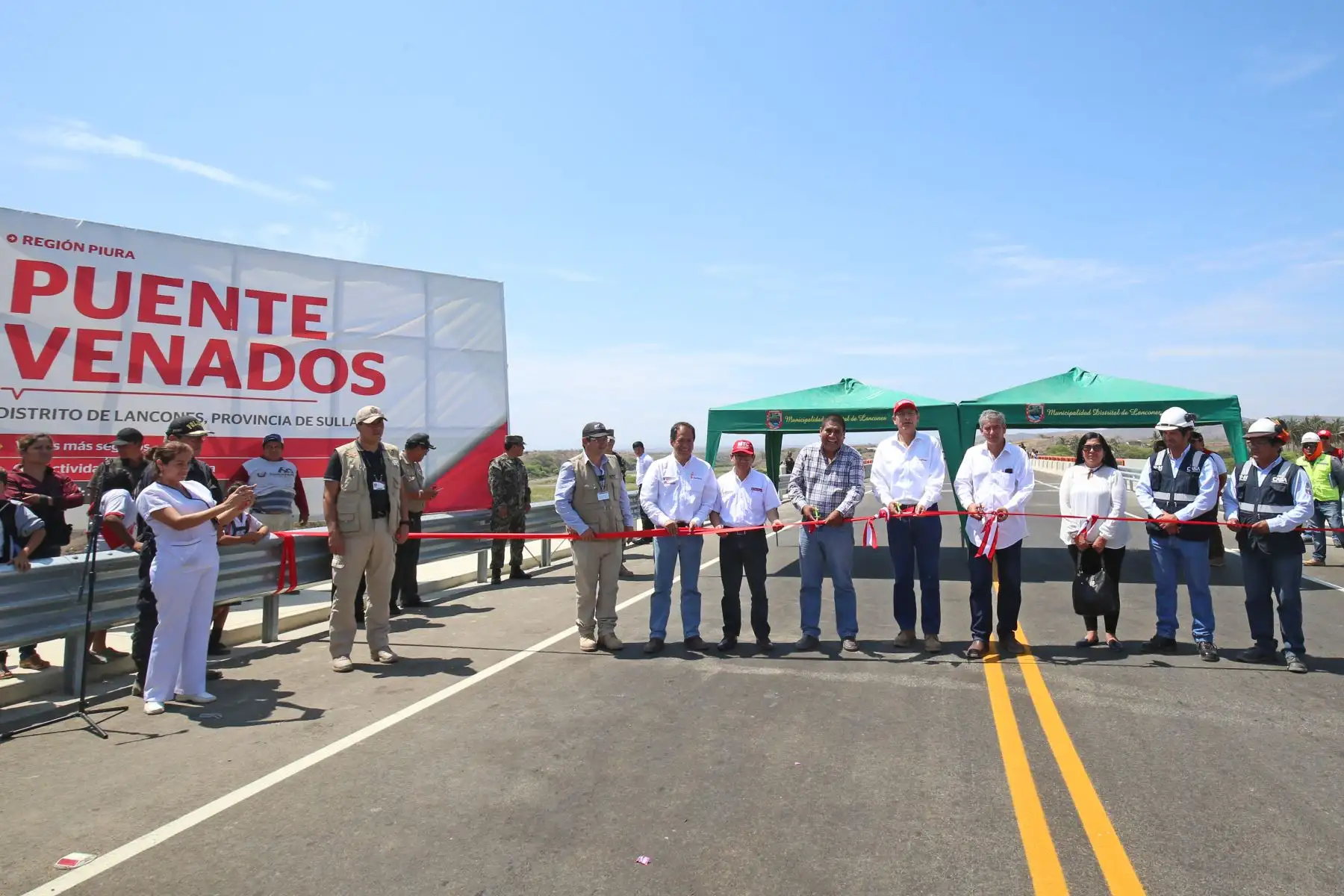 Jefe de Estado inaugura moderna infraestructura del Puente Venados, en el distrito de Lancones, provincia de Sullana (Piura). Foto: ANDINA/Prensa Presidencia
