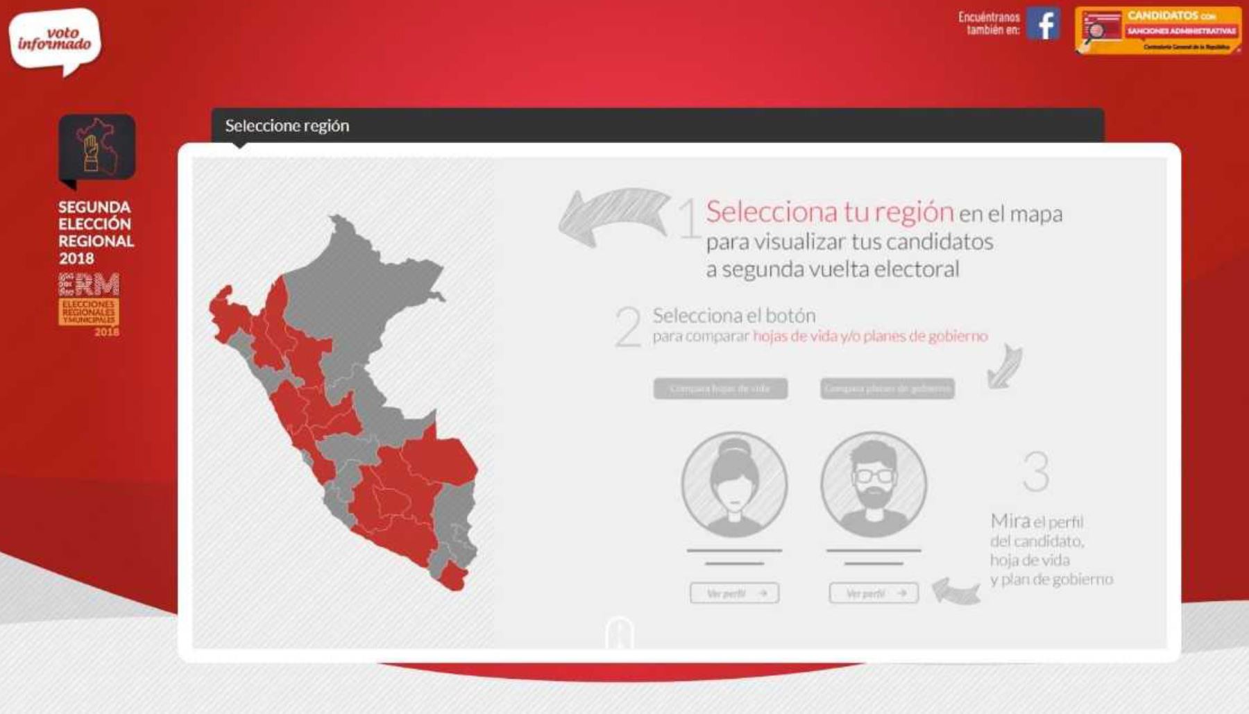 El Jurado Nacional de Elecciones (JNE) renovó la plataforma digital “Voto Informado”, que permite conocer y comparar las hojas de vida y los planes de gobierno de los candidatos a la segunda vuelta electoral que se realizará el próximo 9 de diciembre en 15 regiones del país.