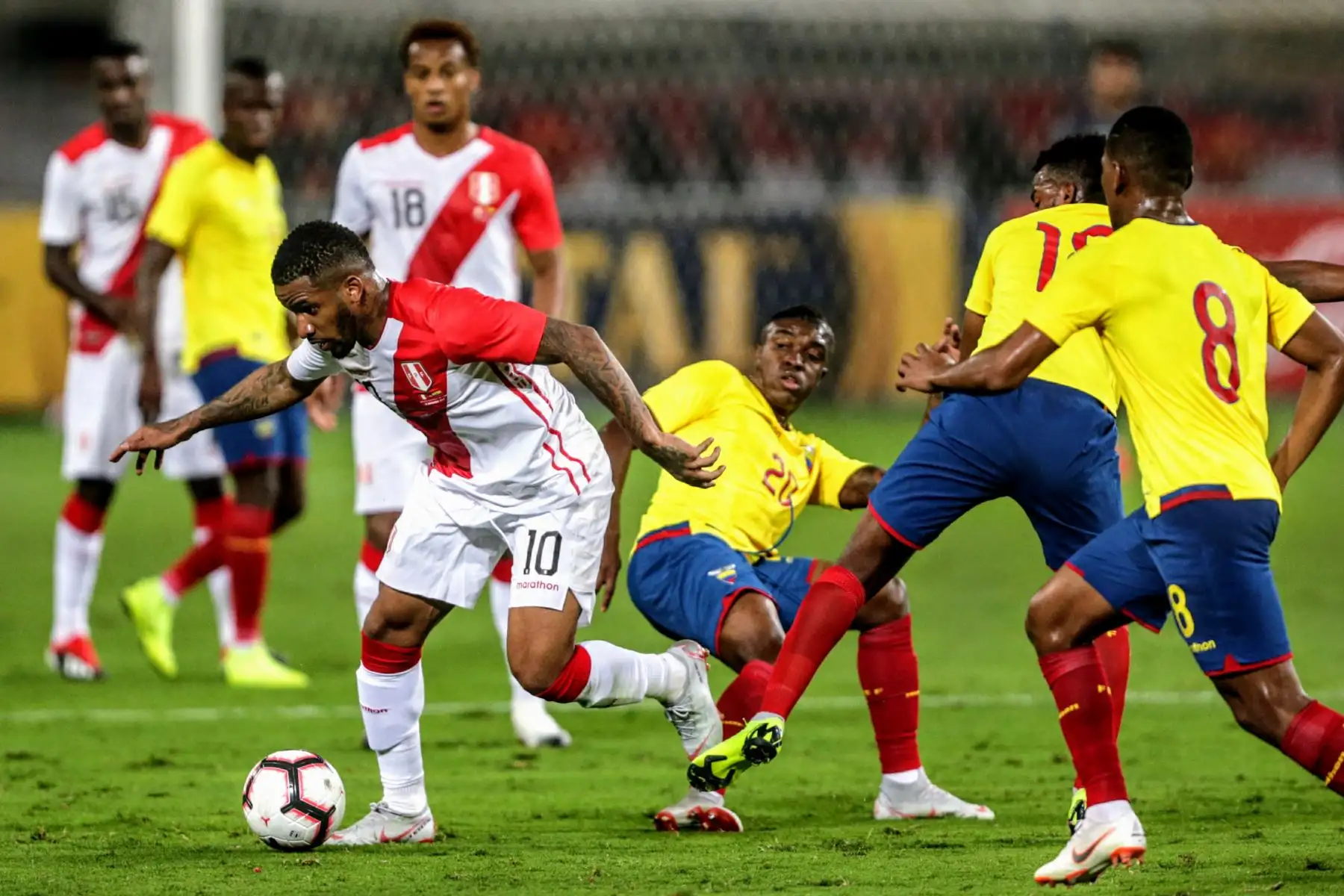 Selección peruana de fútbol se enfrenta a su similar de Ecuador en partido amistoso por la fecha FIFA. Foto: ANDINA/Luis Iparraguirre