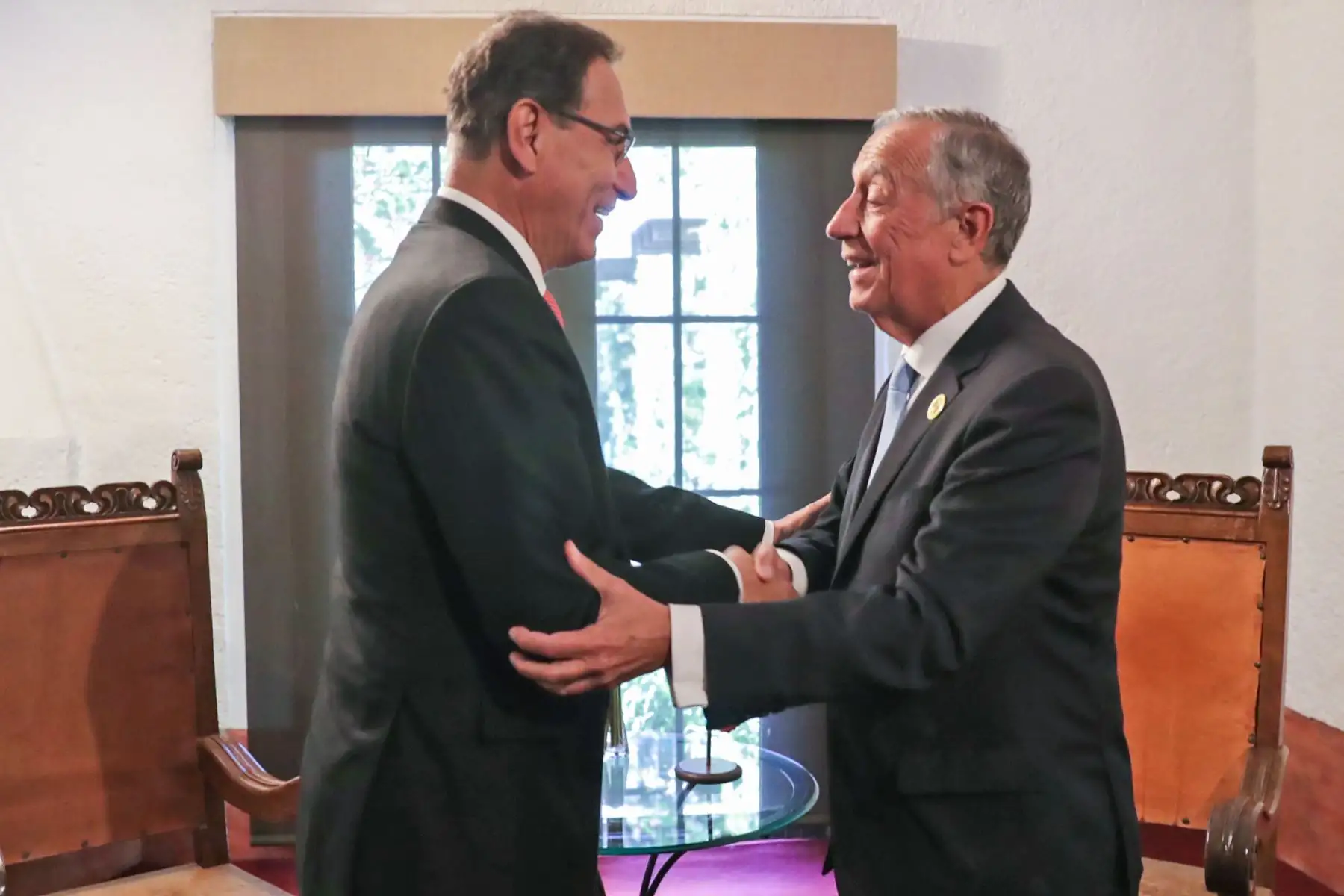 Presidente Vizcarra en reunión bilateral con el mandatario de Portugal, Marcelo Rebelo de Sousa. Foto: ANDINA/Prensa Presidencia