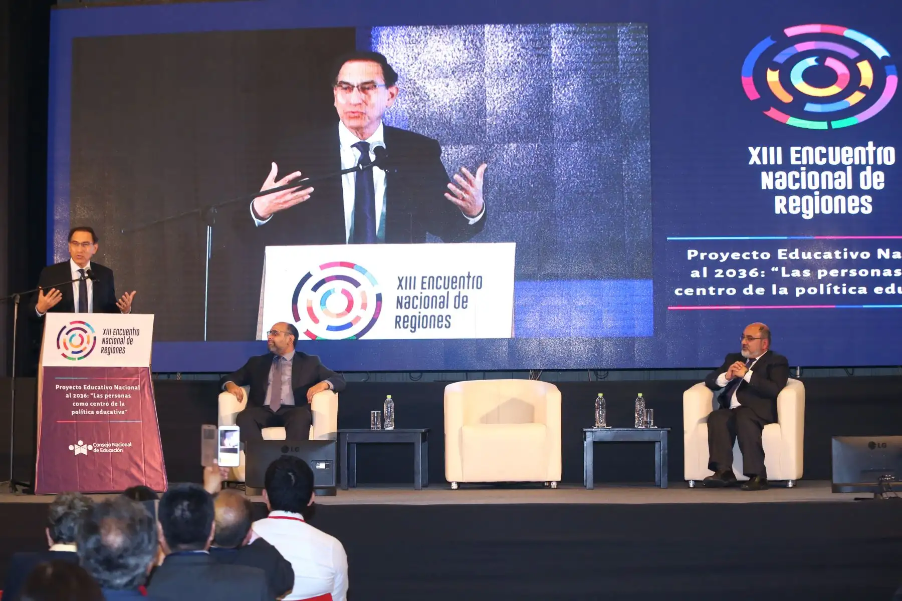 Presidente Martín Vizcarra participò en el XIII Encuentro Nacional de Regiones Educativas, organizado por el Consejo Nacional de Educación.Foto: ANDINA/Prensa Presidencia