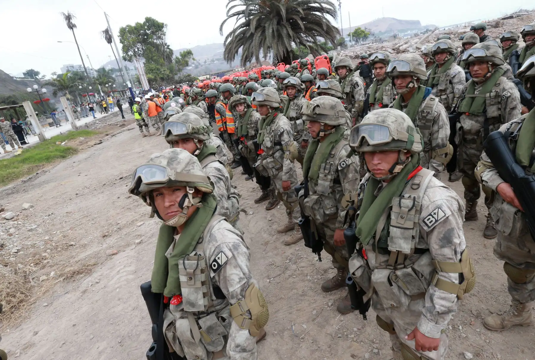 Presentación de ejercicios de respuesta  rápida ante desastres naturales  "Olas Solidarias" entre las fuerzas navales americanas y la marina de guerra del Perú  Foto: ANDINA/Norman Córdova