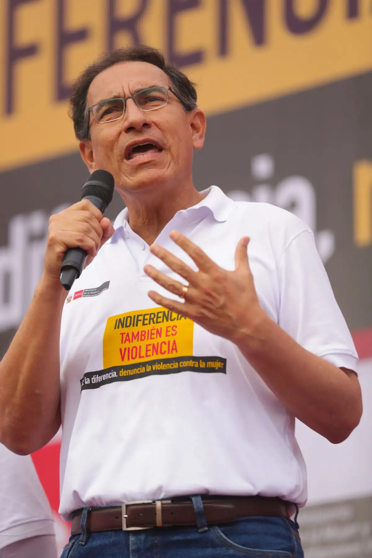 Presidente Martín Vizcarra junto a la primera dama Maribel Díaz participò en la  ceremonia por el Día Internacional de la Eliminación de la Violencia contra la Mujer. Foto: ANDINA/Prensa Presidencia