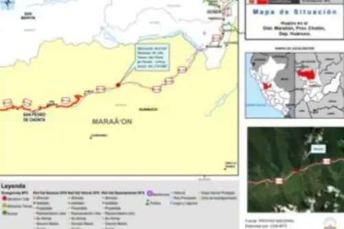 Personal de Provías Nacional inició los trabajos de limpieza del tramo San Pedro de Chonta-Uchiza, situado en el distrito de Cholón, provincia de Marañón (Huánuco).
