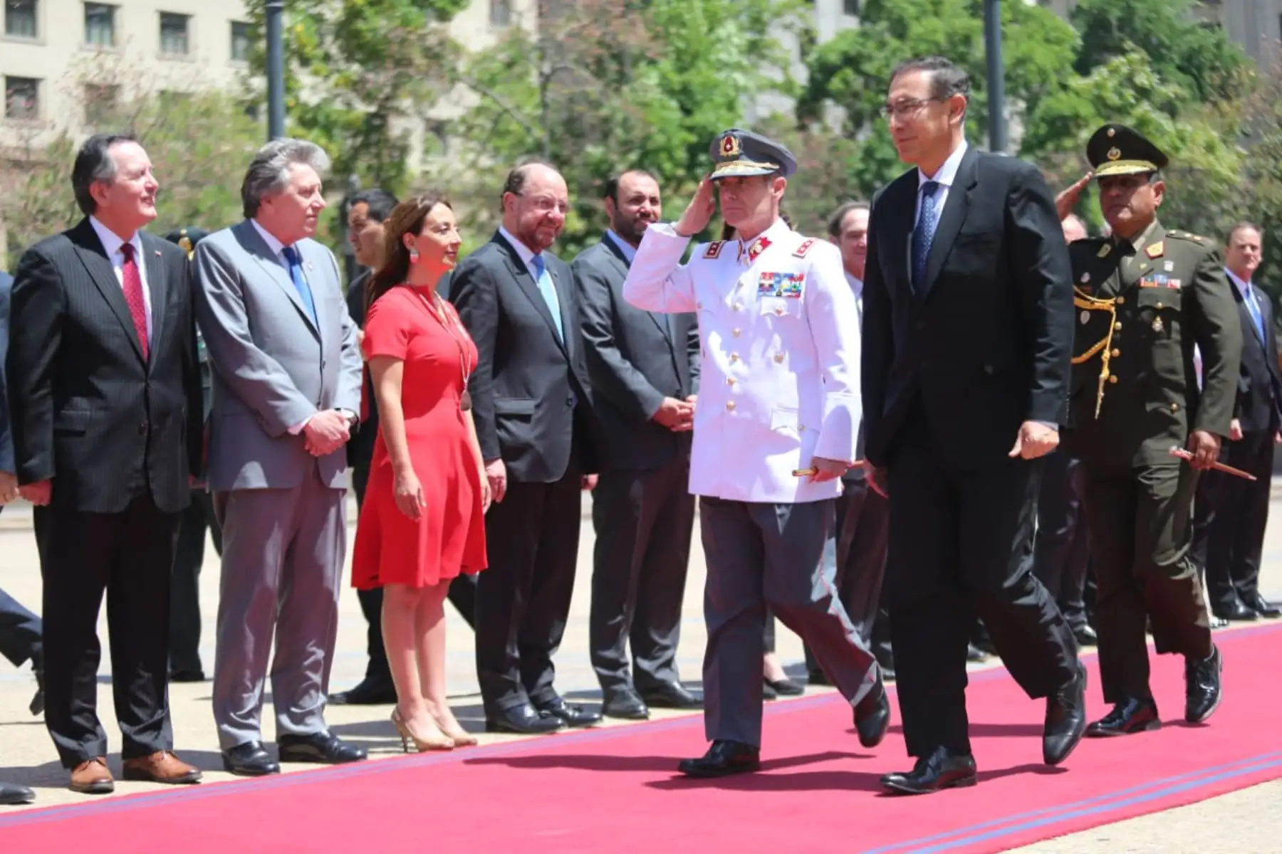 Jefe de Estado, Martín Vizcarra, llegó al Palacio de la Moneda donde fue recibido por su par chileno, Sebastian Piñera.Foto: ANDINA/Prensa Presidencia