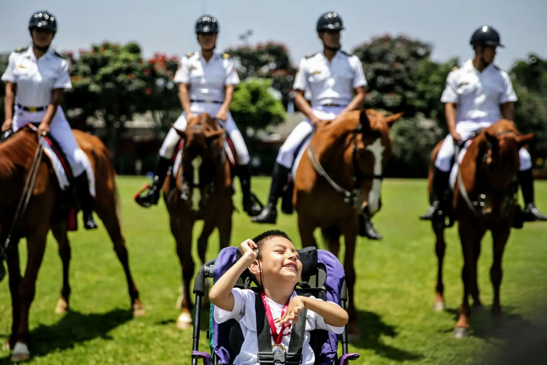 Clausura del programa de Equinoterapia para niños con discapacidad, promovido por la Policía Montada y la Teletón. Foto: ANDINA/Luis Iparraguirre