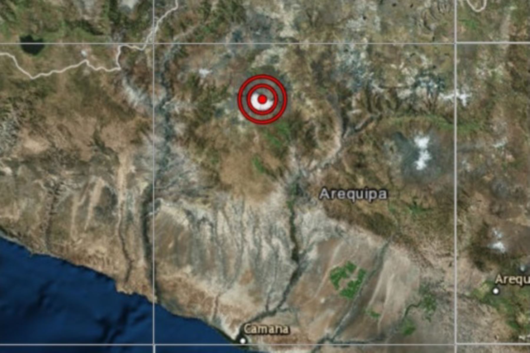 Sismo de magnitud 4.0 remeció esta mañana la sierra de Arequipa.