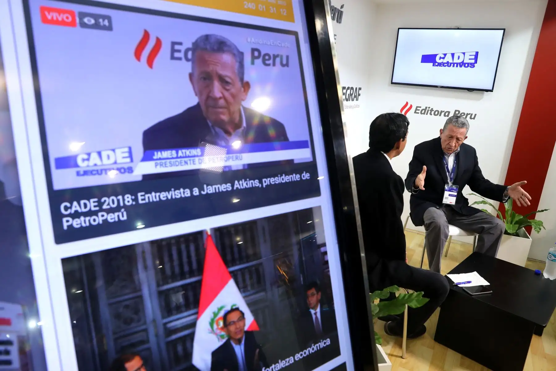 Entrevista a James Atkins, presidente de Petroperú  en el marco de Cade 2018. Foto: ANDINA/Jack Ramón