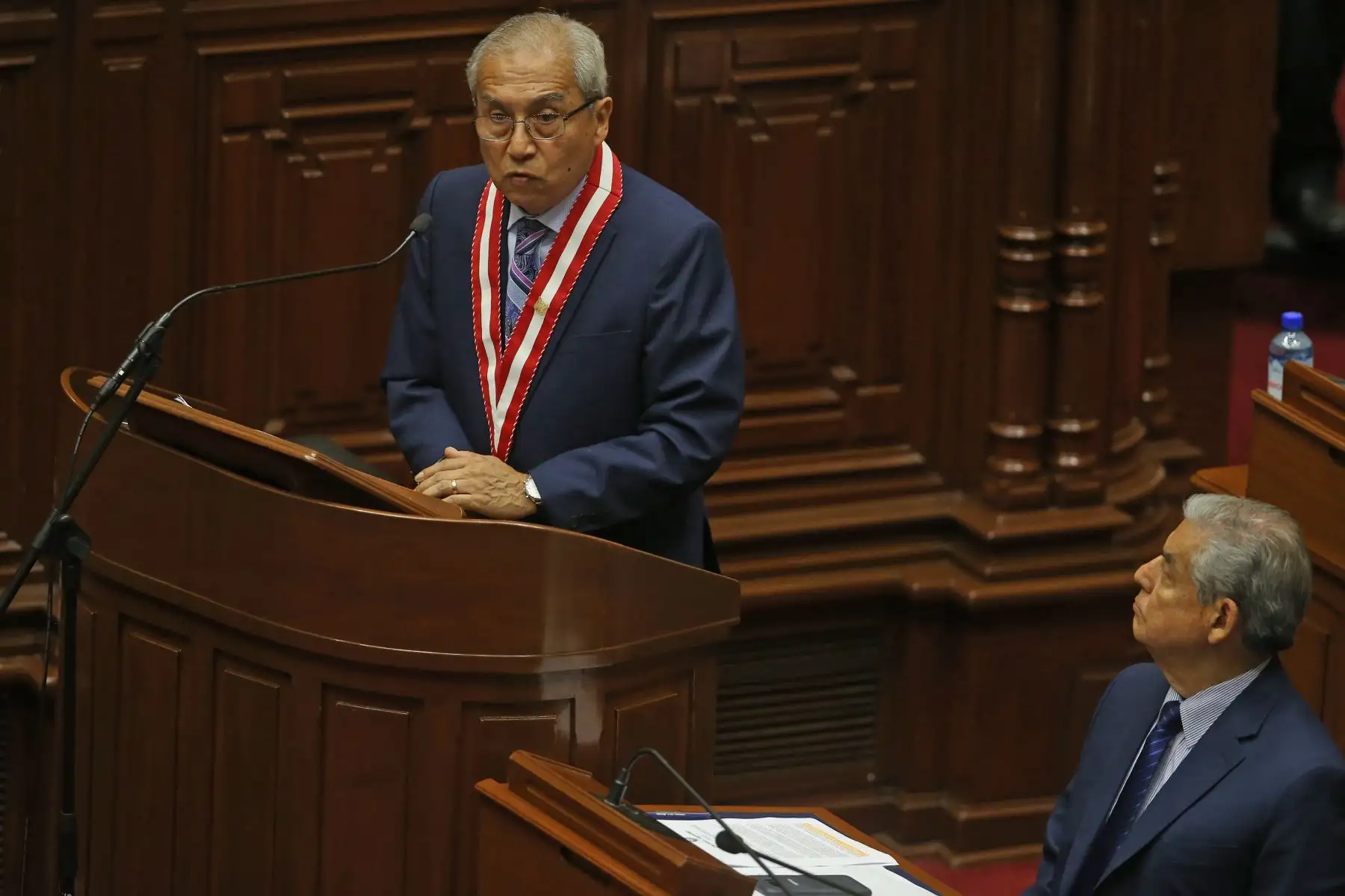 Pedro Chávarry, Fiscal de la Nación sustenta presupuesto para el año 2019, en pleno del congreso de la República Foto: ANDINA/Vidal Tarqui