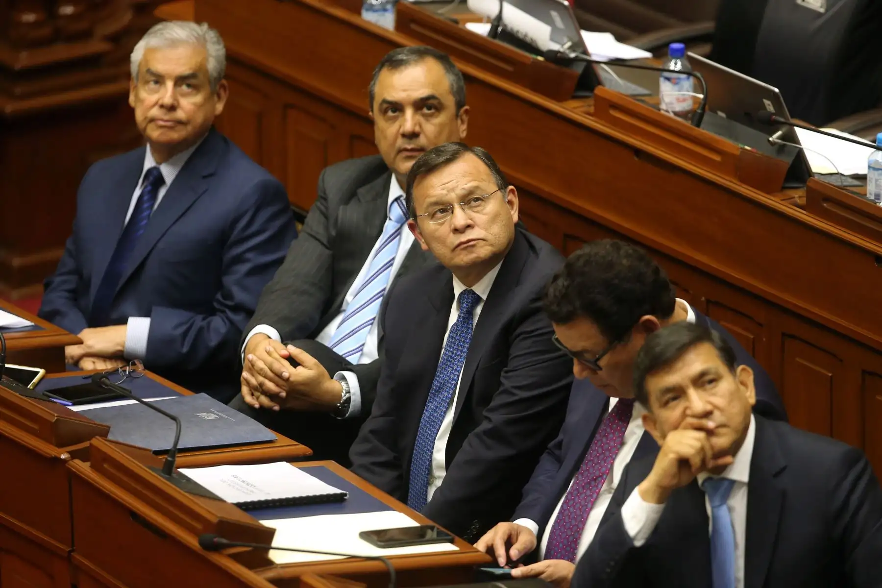 César Villanueva Presidente del Consejo de Ministros, en sustentación de  presupuesto para el año 2019, en pleno del congreso de la República Foto: ANDINA/Vidal Tarqu