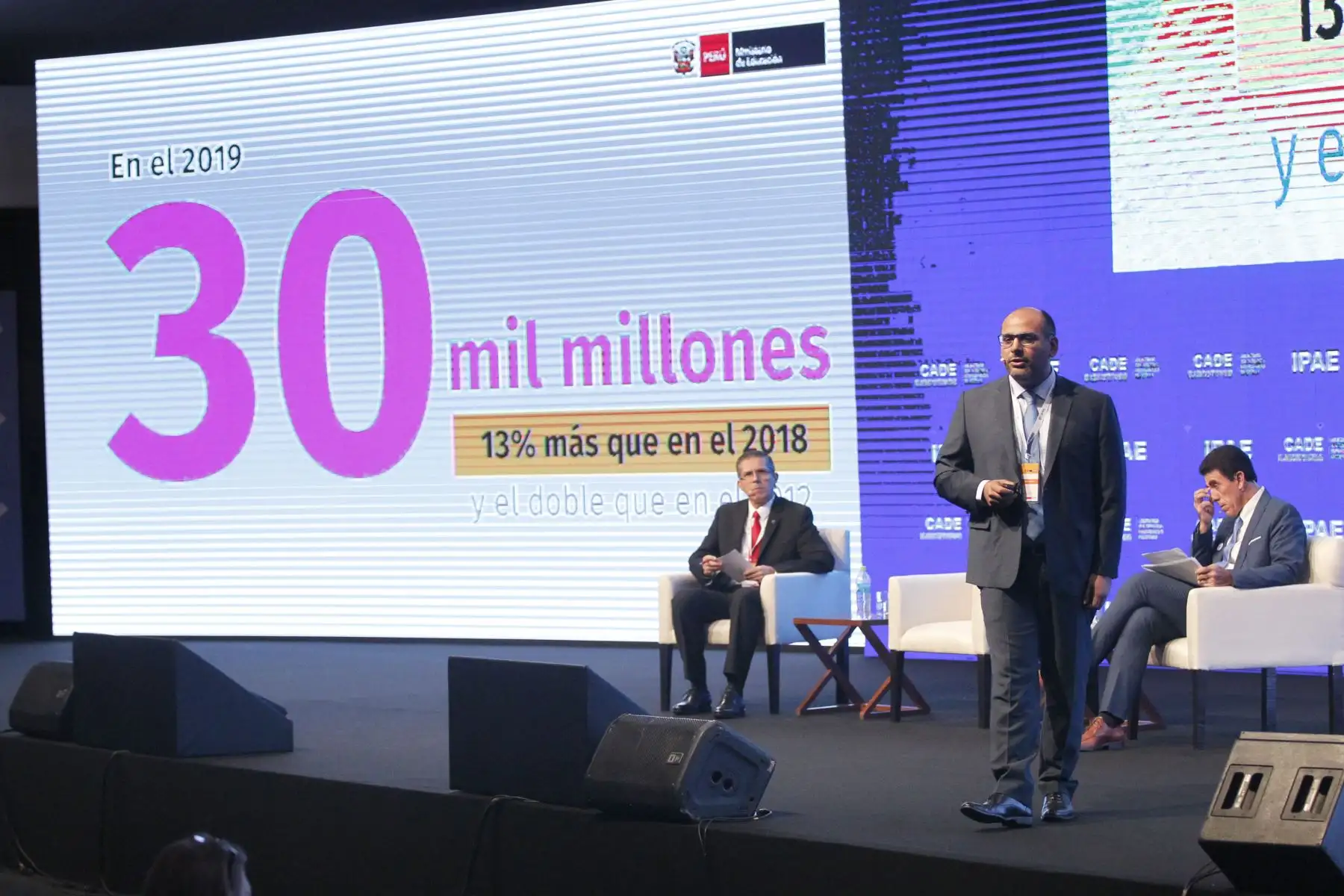 Ministro de educaiòn Daniel Alfaro  participò en la 56ª edición del CADE Ejecutivo 2018 “Liderazgo empresarial por un Perú moderno”. Foto:ANDINA/ Jhony Laurente