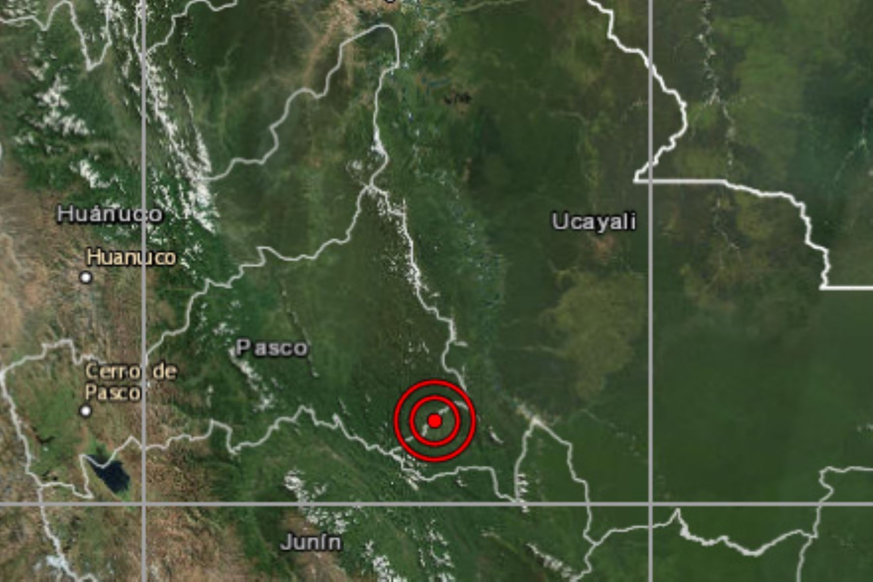 Un sismo de magnitud 4.1 se registró hace unos minutos en la provincia de Satipo, en la selva central.