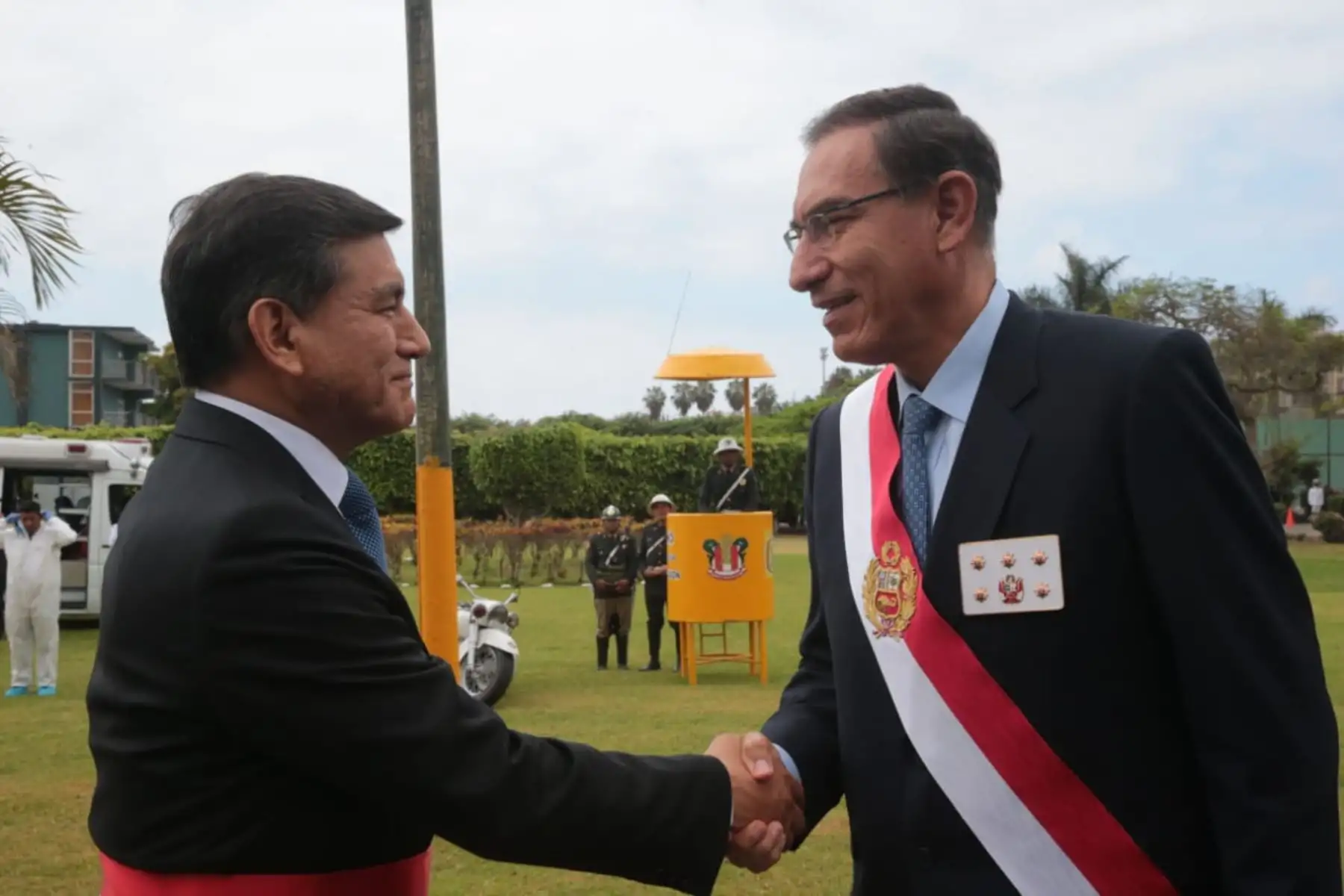 Presidente de la República, Martín Vizcarra, asiste a la ceremonia por el XXX Aniversario de la Policía Nacional del Perú, para reafirmar el rol fundamental que cumplen en nuestra sociedad y agradecer por su labor de entrega y disciplina.Foto: ANDINA/Prensa Presidencia
