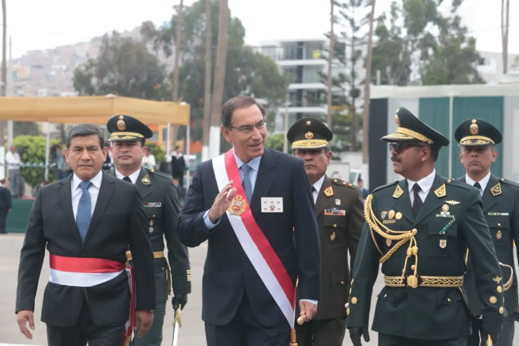 Presidente de la República, Martín Vizcarra, asiste a la ceremonia por el XXX Aniversario de la Policía Nacional del Perú, para reafirmar el rol fundamental que cumplen en nuestra sociedad y agradecer por su labor de entrega y disciplina.Foto: ANDINA/Prensa Presidencia