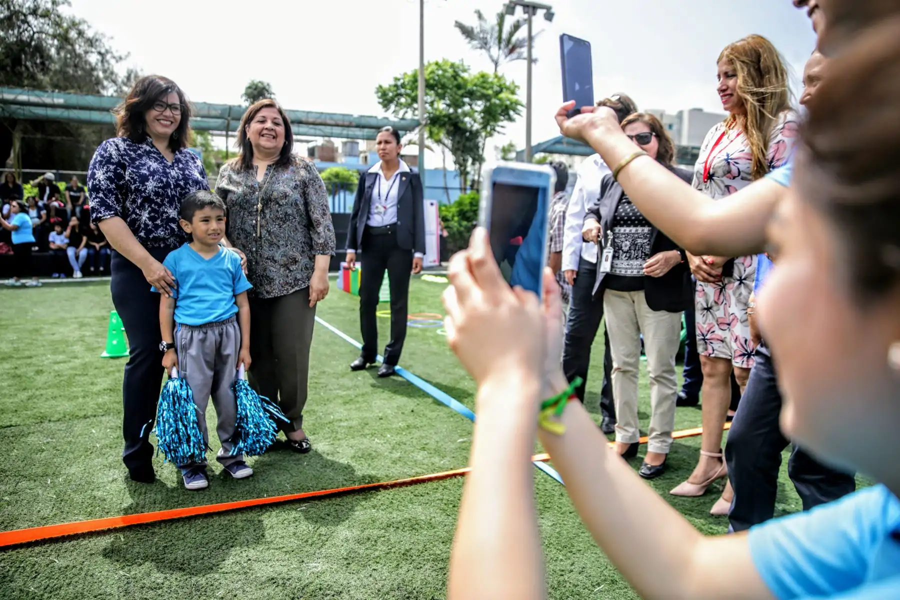 Primera Dama de la Nación, Maribel Díaz Cabello, asiste a la exhibición de destrezas de los integrantes de las Olimpiadas Especiales. Foto: ANDINA/Luis Iparraguirre