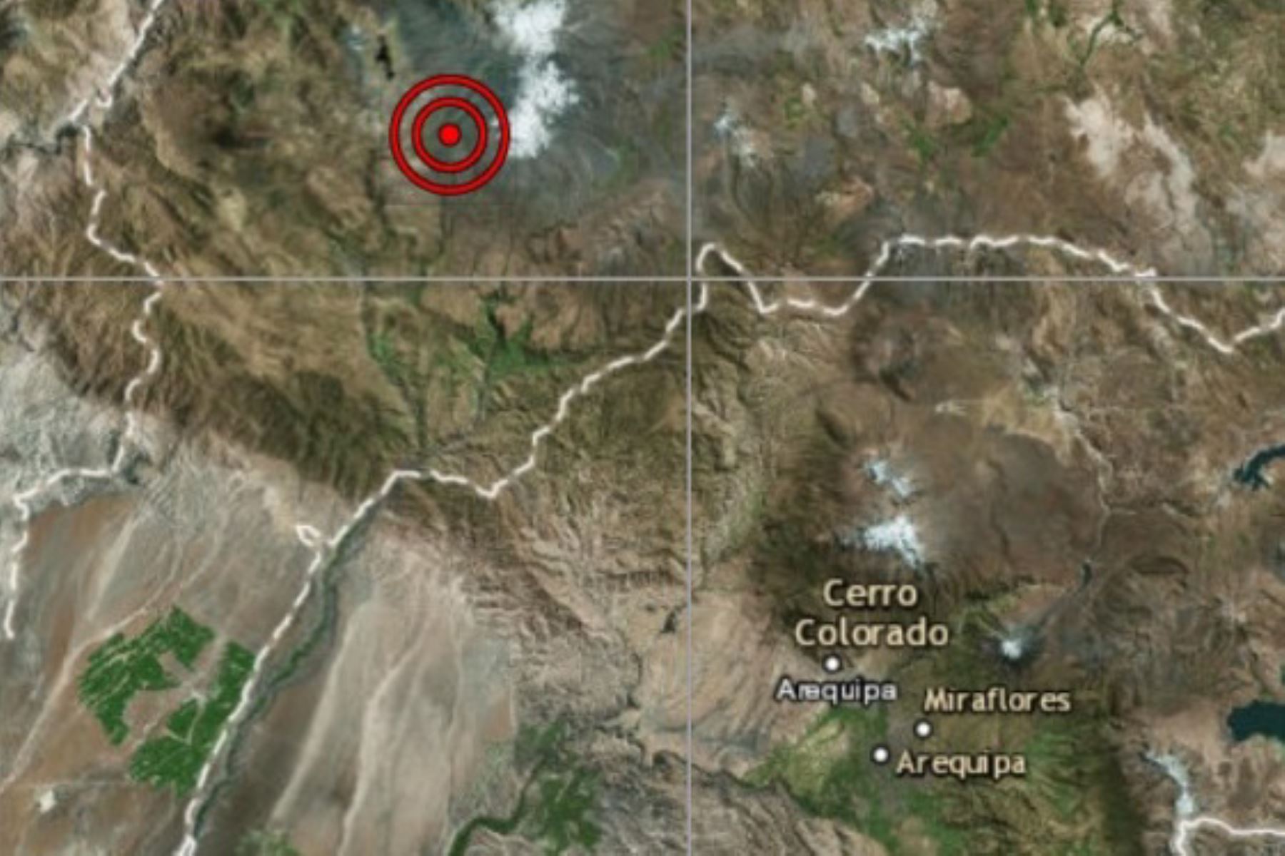 Un sismo de magnitud 3.9, con una profundidad de 10 kilómetros, se registró esta tarde en la región Arequipa, informó el Centro Sismológico Nacional del Instituto Geofísico del Perú. ANDINA/Difusión