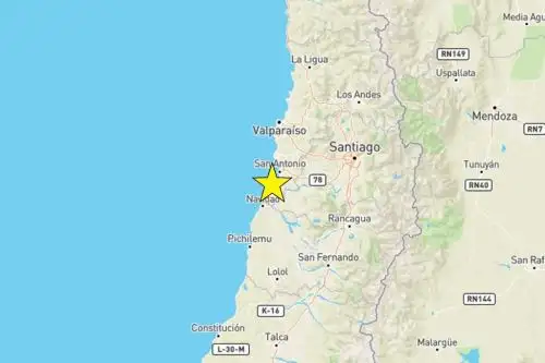 Sismo se produjo en la zona central de Chile Foto: @SismologiaCh/Twitter