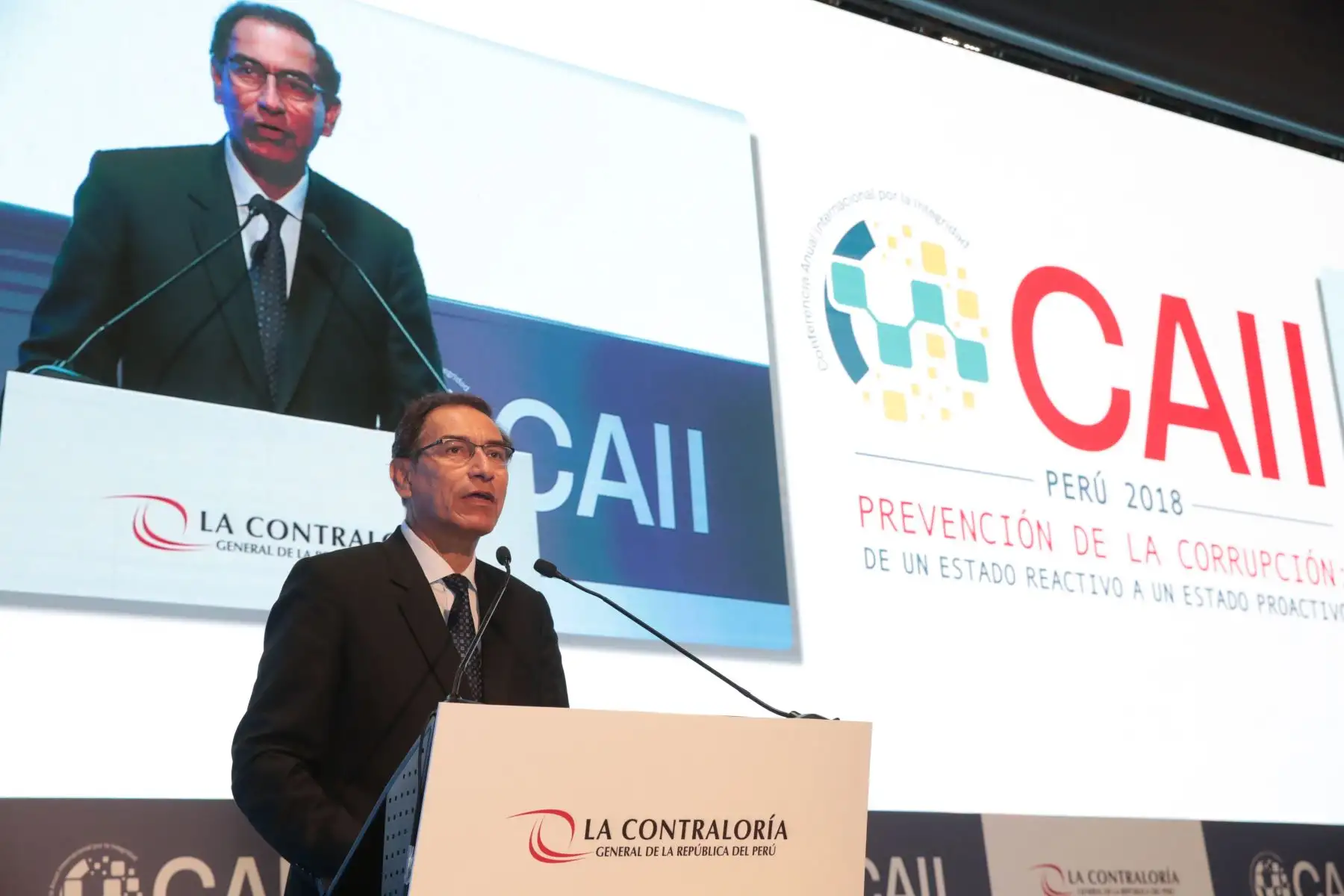 Jefe del Estado, Martín Vizcarra, inauguró Conferencia Anual Internacional por la Integridad, organizado por la Contraloría de la República.Foto: ANDINA/Juan Carlos Guzman/Prensa Presidencia